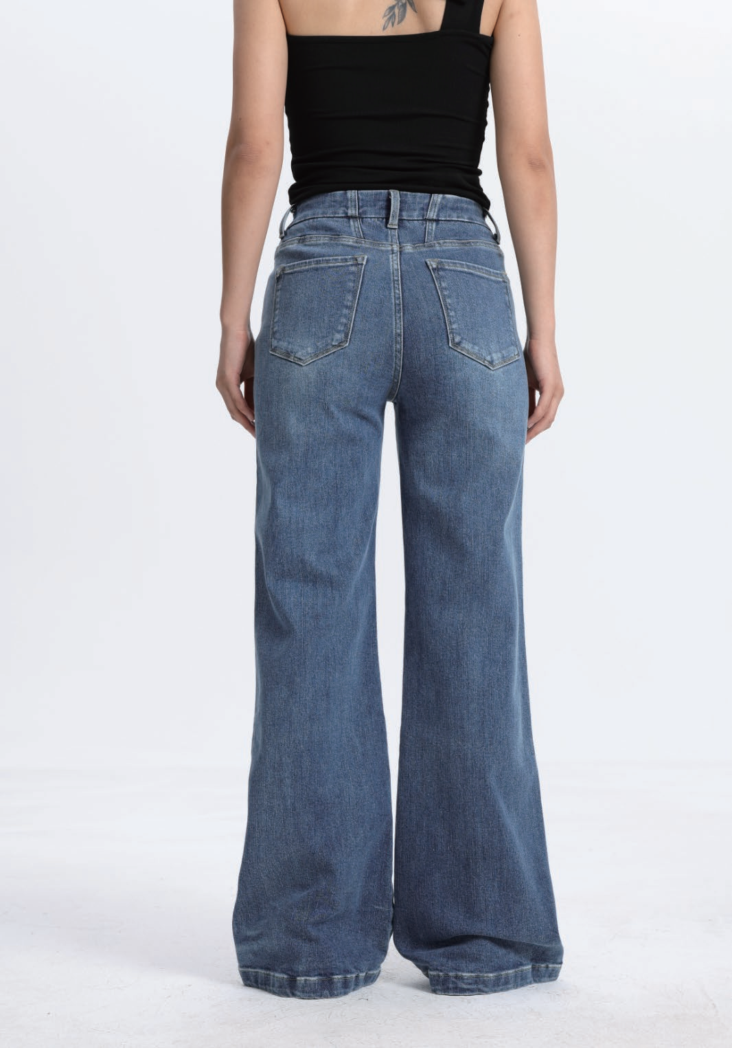 Mid High Rise Flared Wide Leg Full Jeans ESFW630821