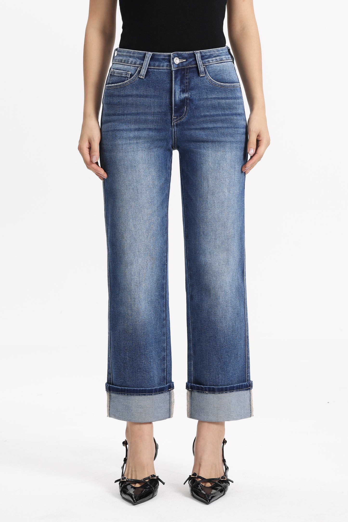 High Rise Relaxed Straight Jeans OST5033
