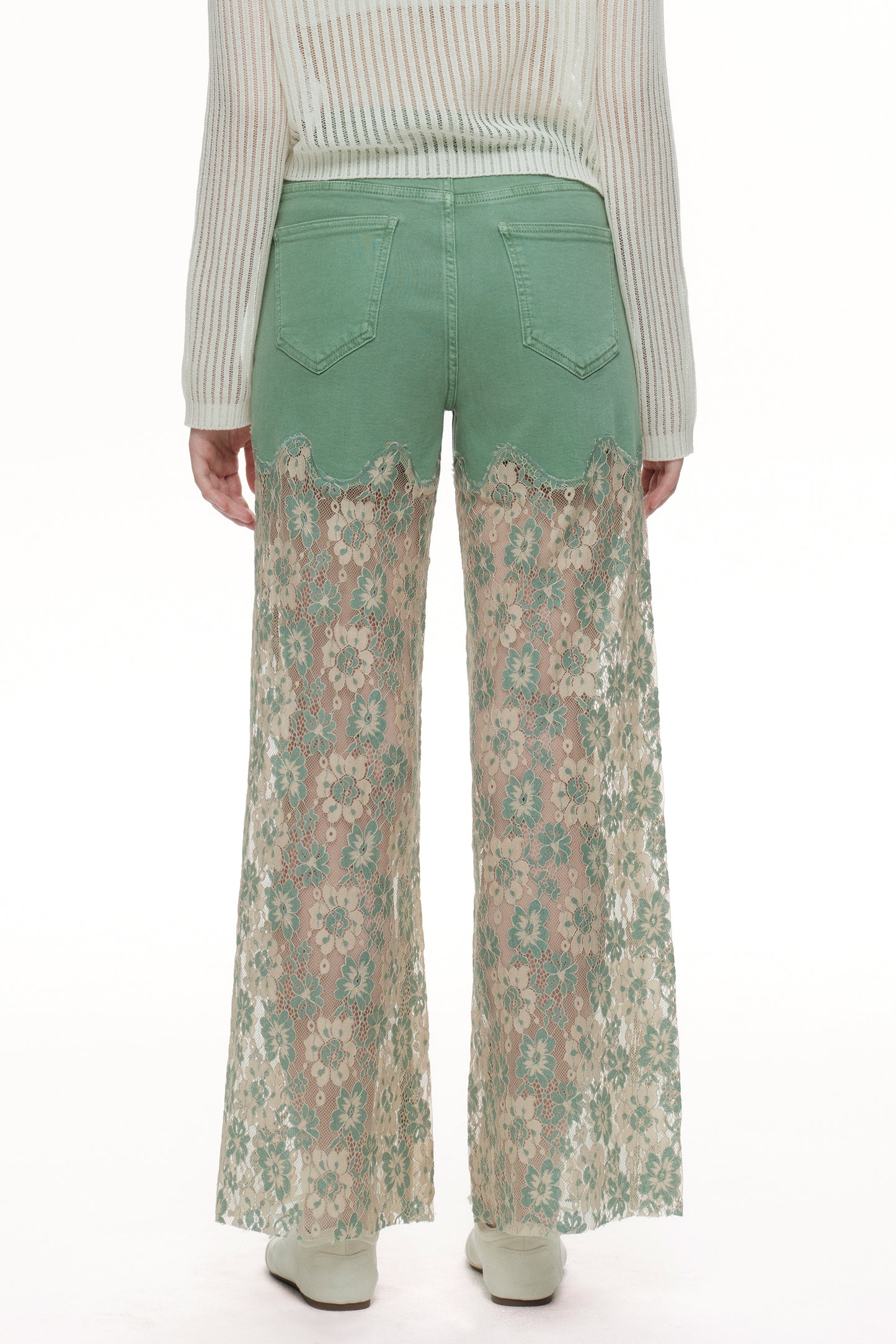 High Rise Lace Pants with Rhinestone OSW8027