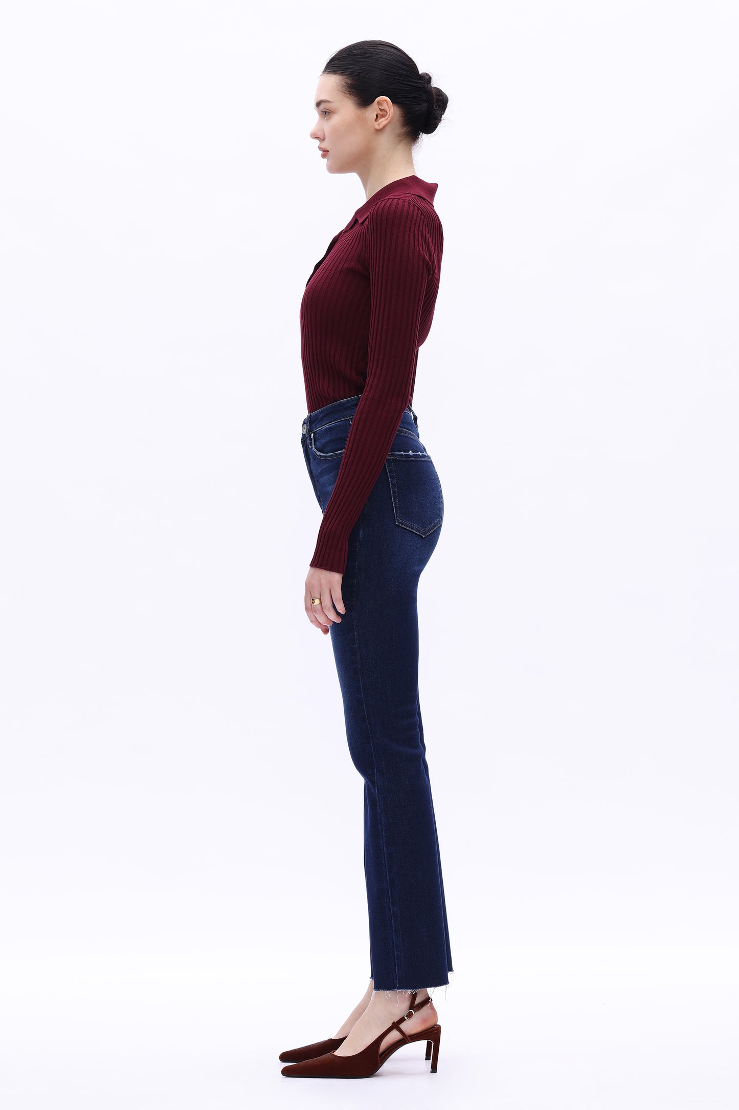 Flattering High Rise Bootcut Flare Denim Jeans OSF1137