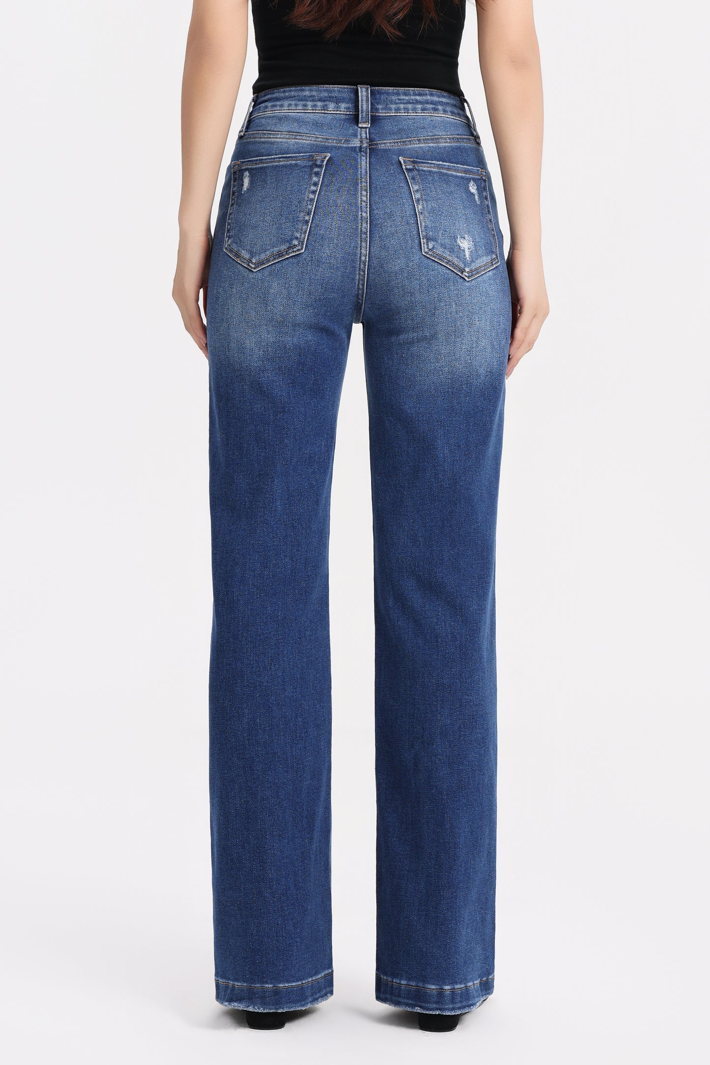 High Rise Relaxed Wide Leg Denim Jeans OSF1146EC