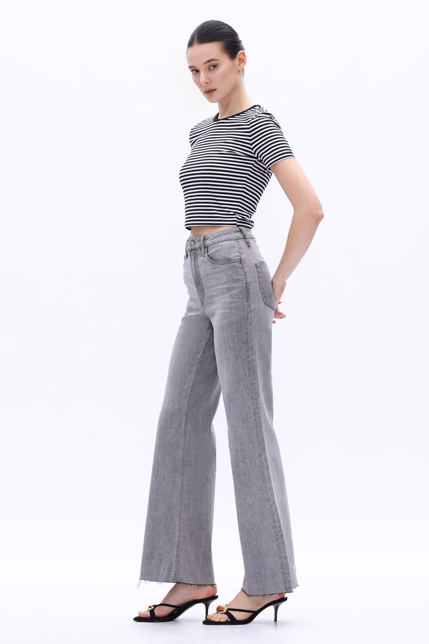 Super High Rise Retro Wide Leg Denim Jeans OSW8101