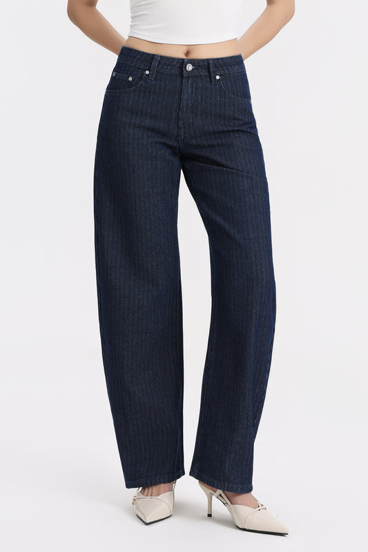 Mid Rise Barrel  Denim Jeans OSOX024