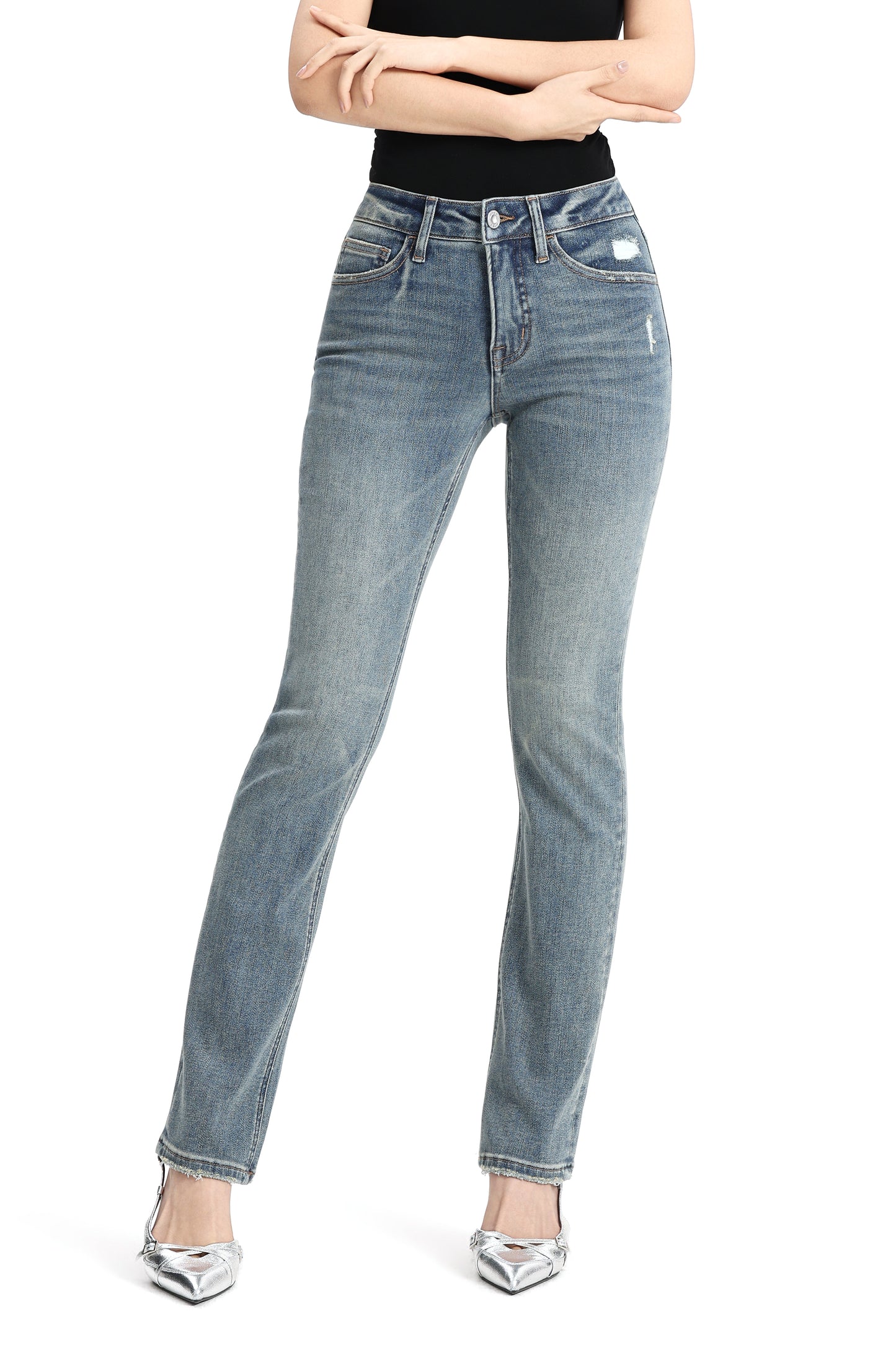 Mid Rise Straight Denim Jeans OSTM5001EC