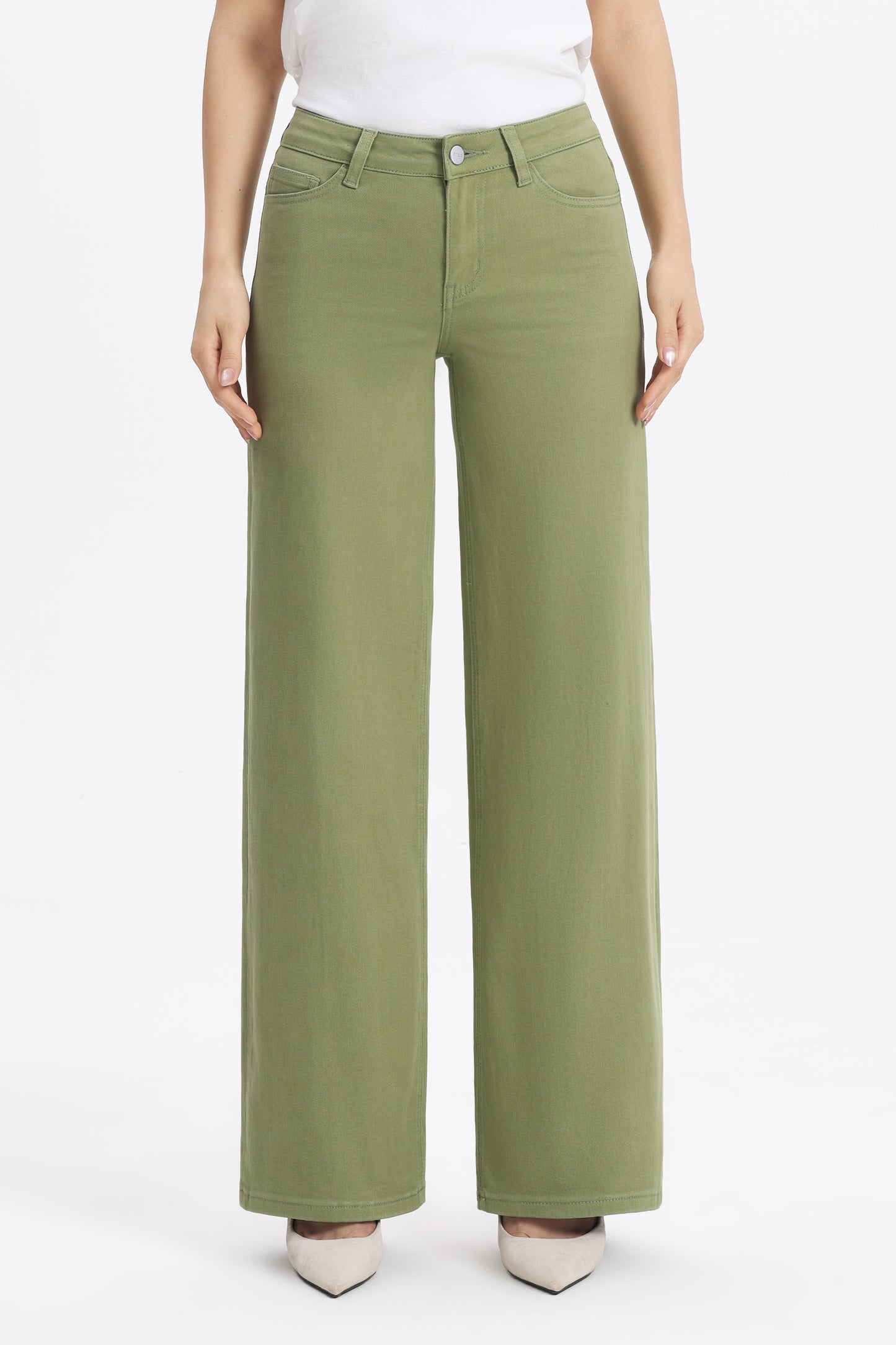 Mid Rise Baggy BBL Wide Leg Denim Jeans OSW8001