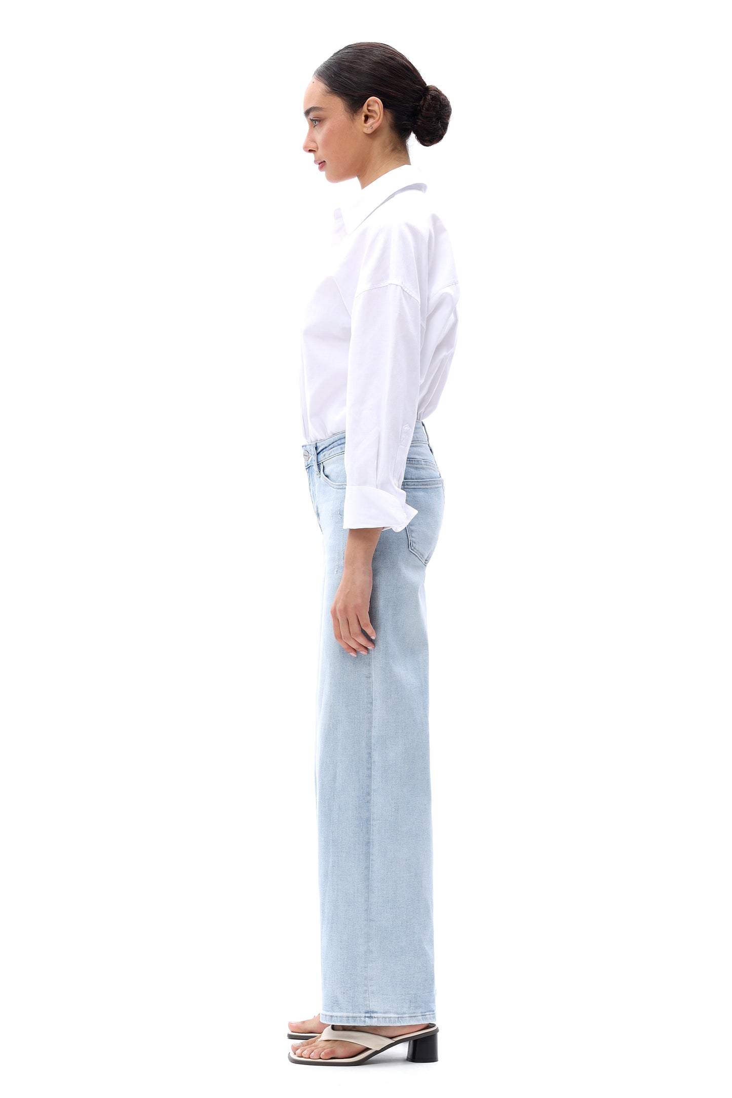 BBL Mid Rise Wide Leg Relaxed Jeans BG8001