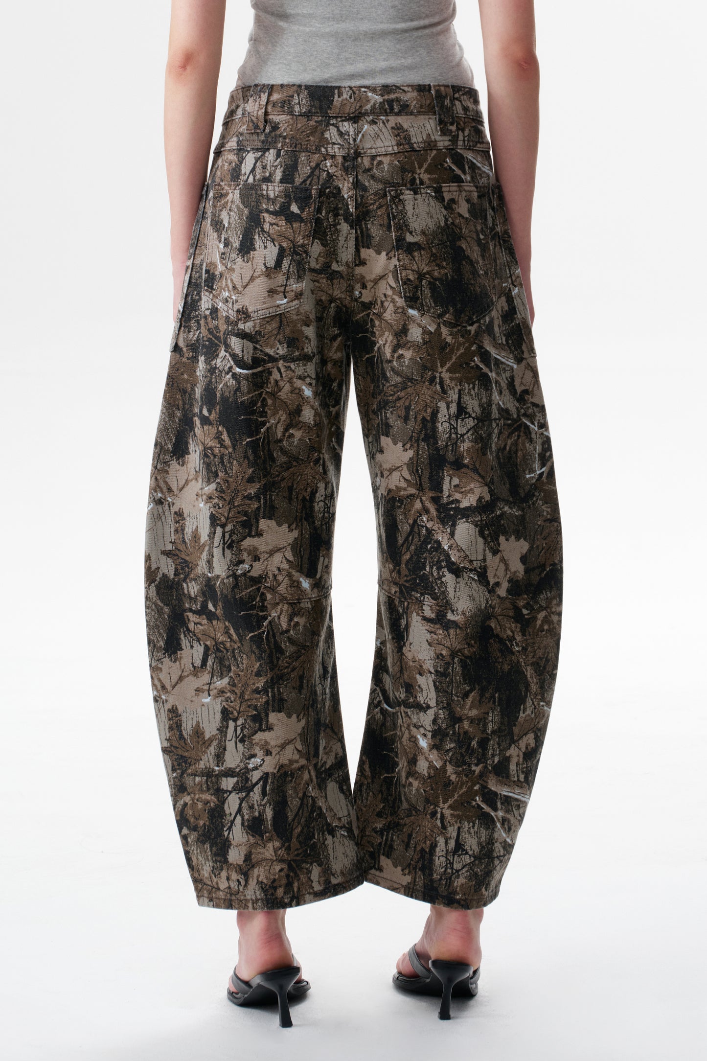 Baggy Bohemia Mid Rise Barrel Print Pants OSOX011