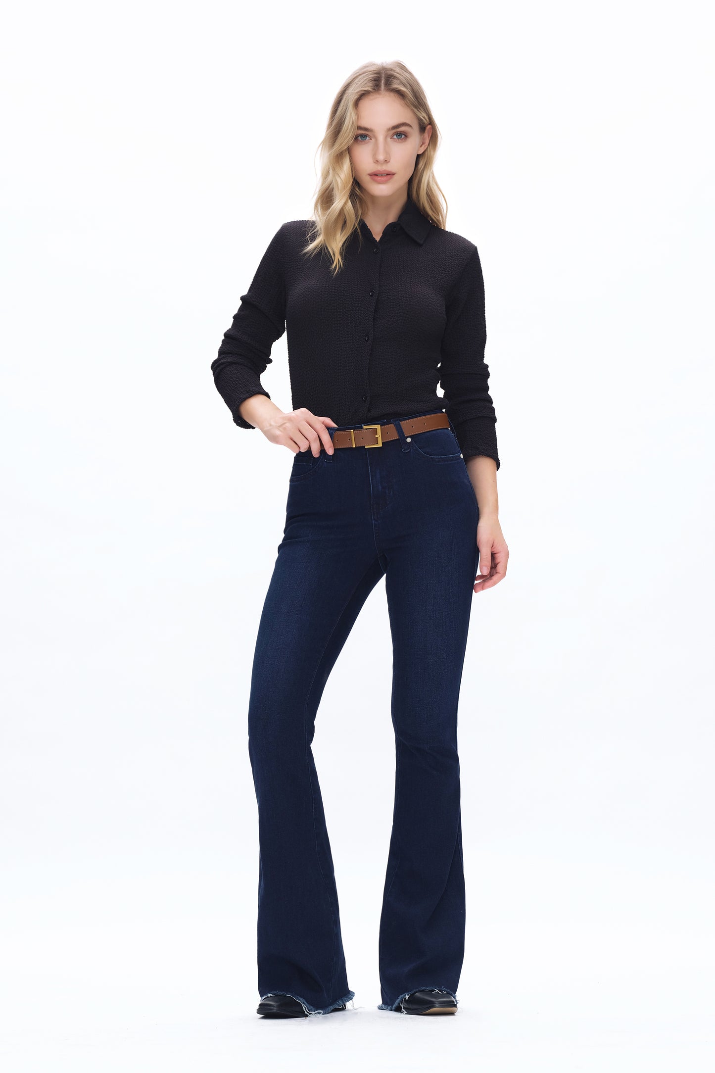 Mid Rise Flare Denim Jeans OSF1105R