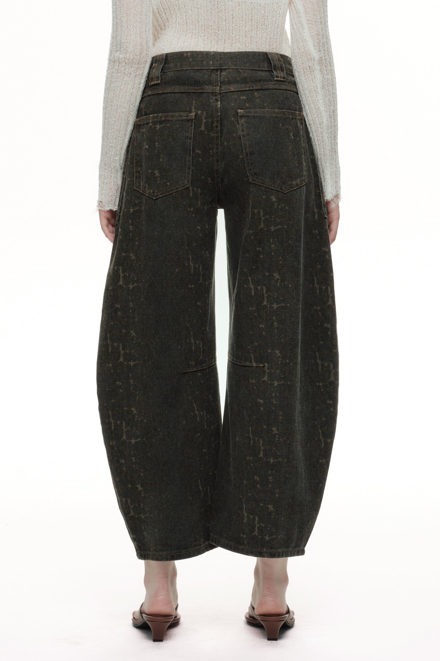 Baggy Bohemia Mid Rise Barrel Print Pants OSOX011