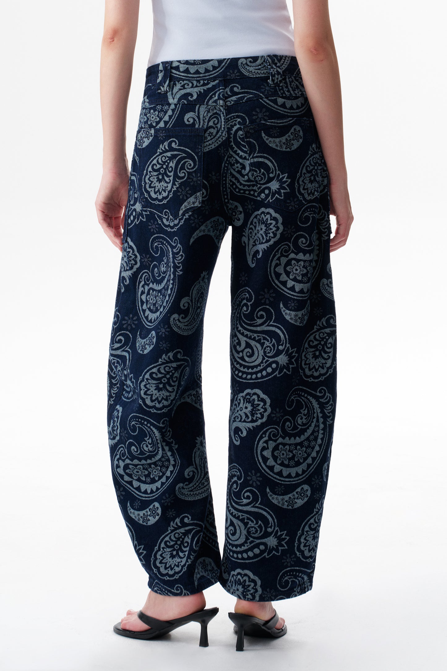 Baggy Bohemia Mid Rise Barrel Print Pants OSOX011