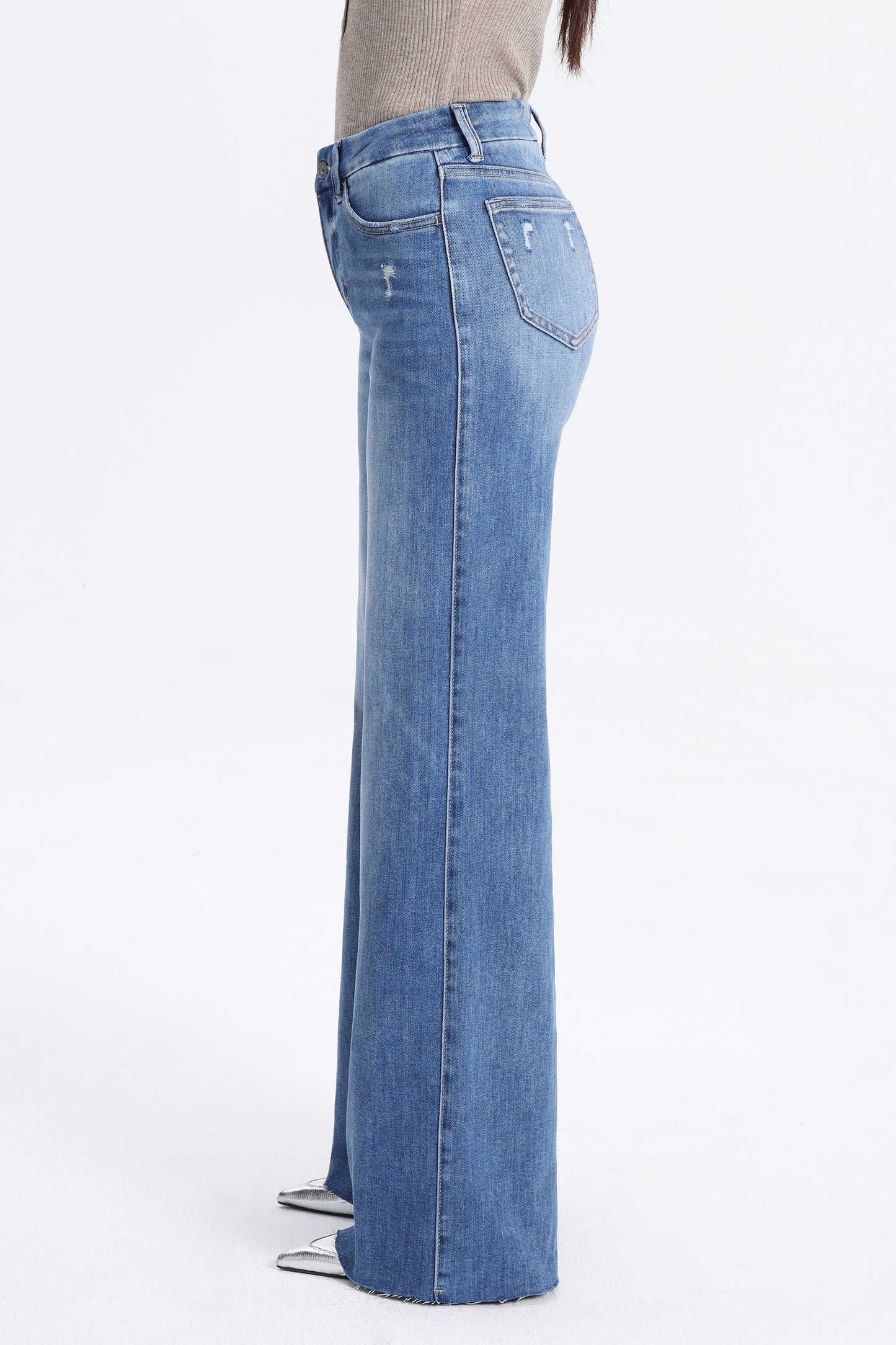 Mid Rise Wide Leg Tall Denim Jeans OSW8019-LT