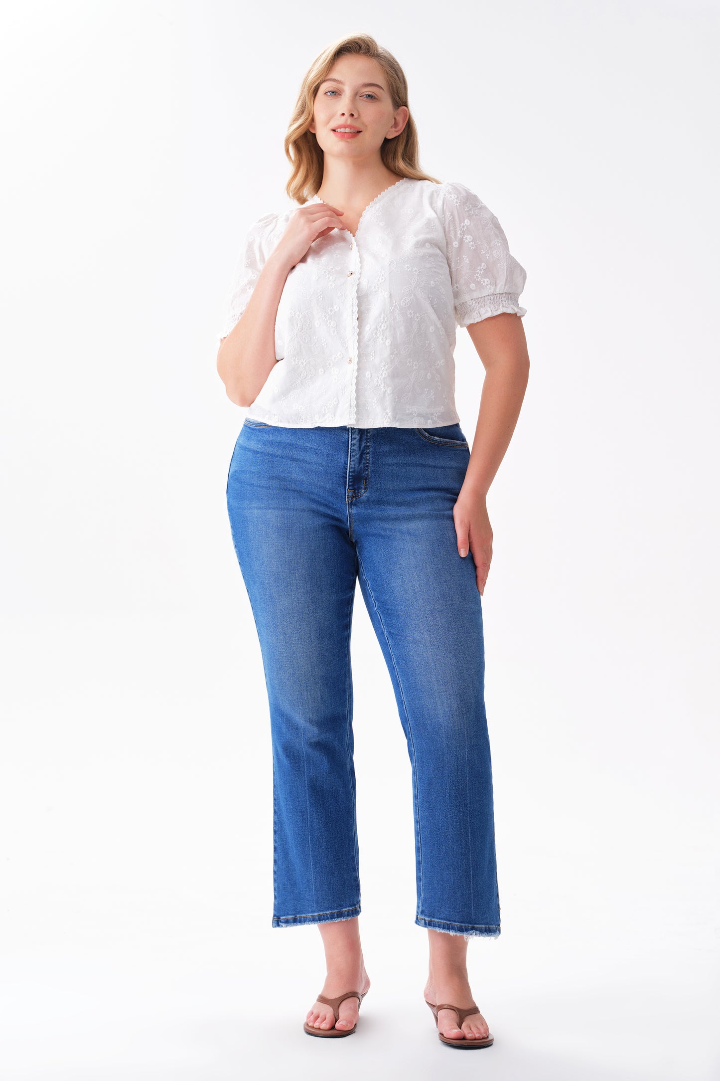 HIGH RISE STRAIGHT CROPPED JEANS ESFT630508-P