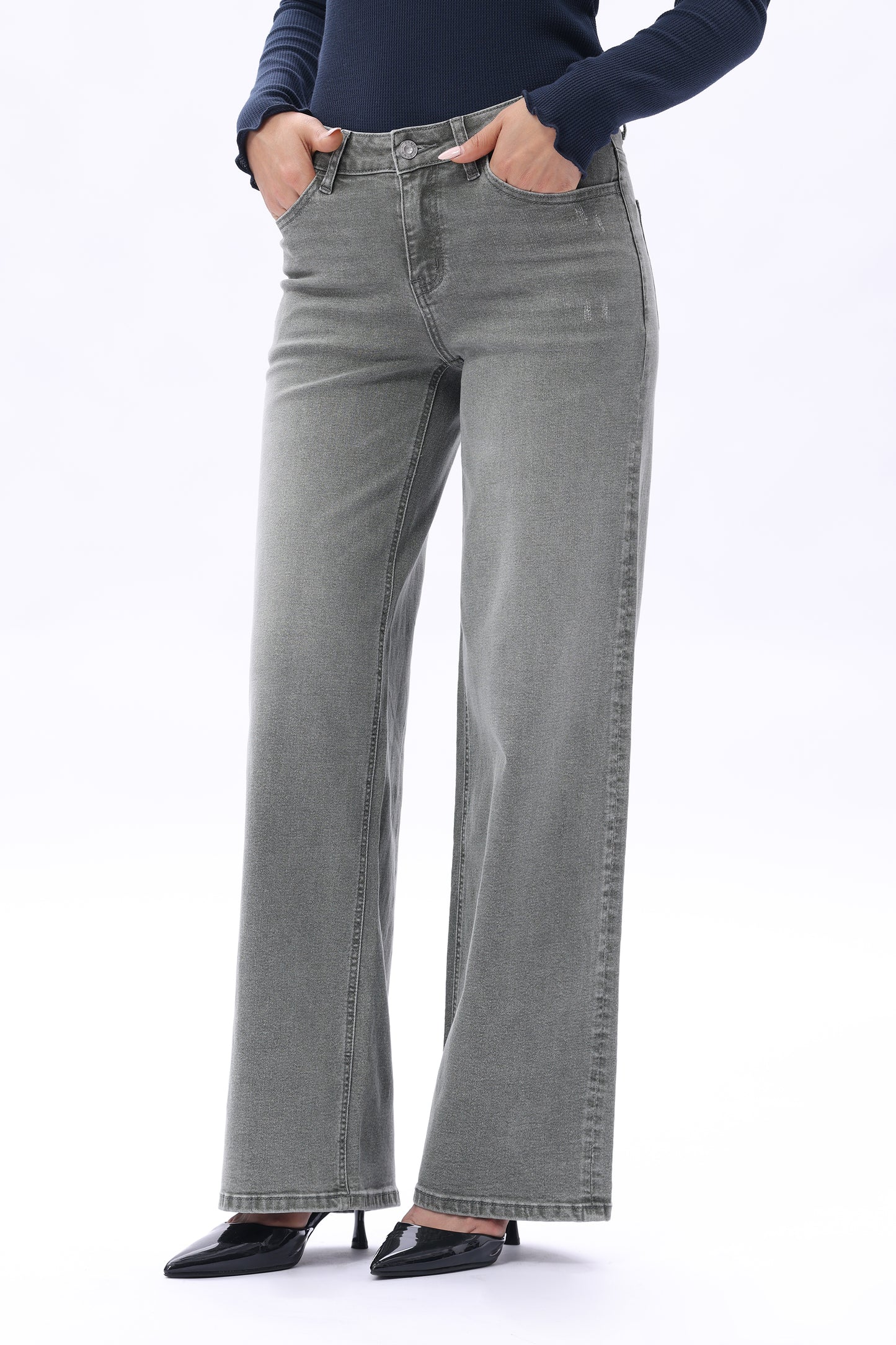 MID RISE BAGGY BBL WIDE LEG DENIM JEANS OSW8001