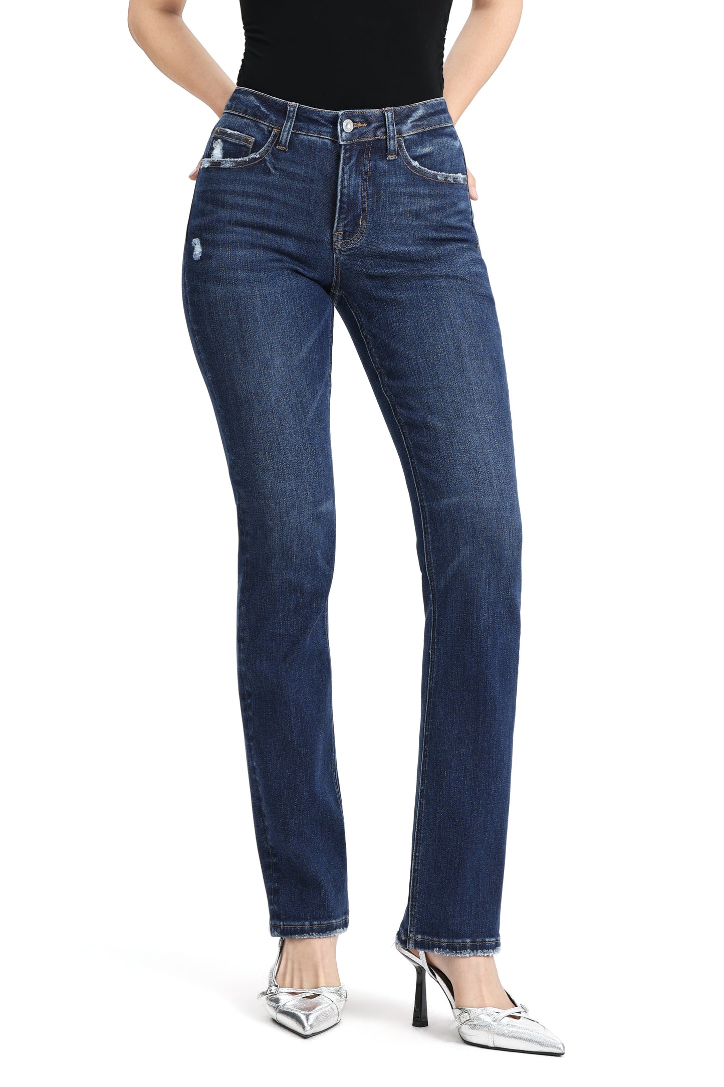 Mid Rise Straight Denim Jeans OSTM5001EC
