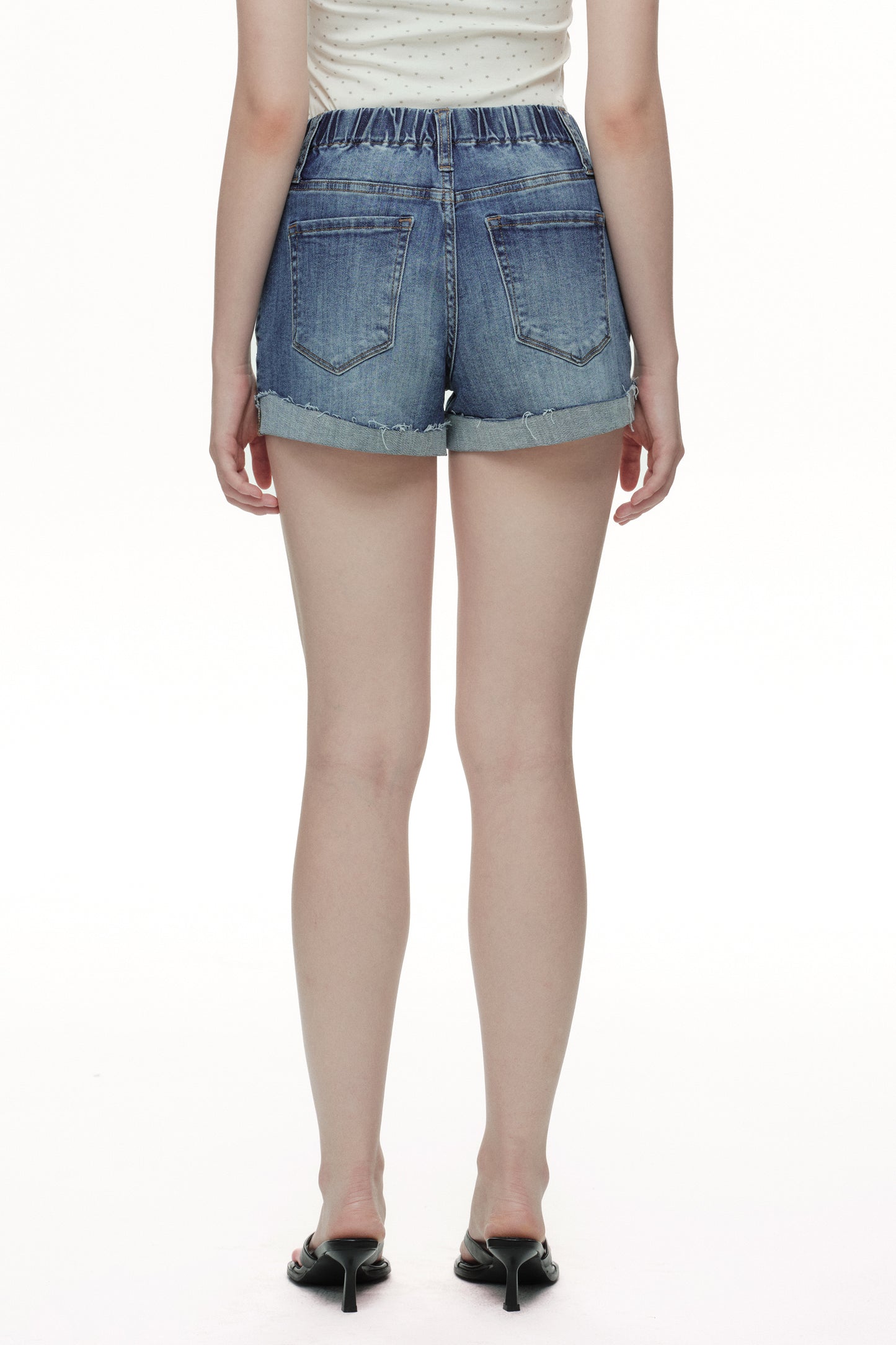 Plus Mid Rise Denim Shorts OSH6020-P
