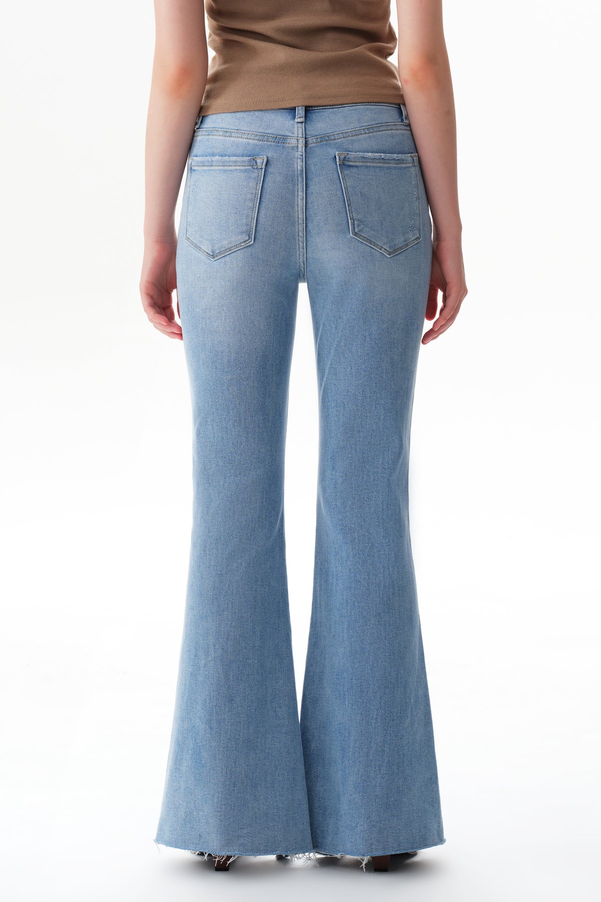 Plus High Rise Flare Denim Jeans OSF1145EC-P
