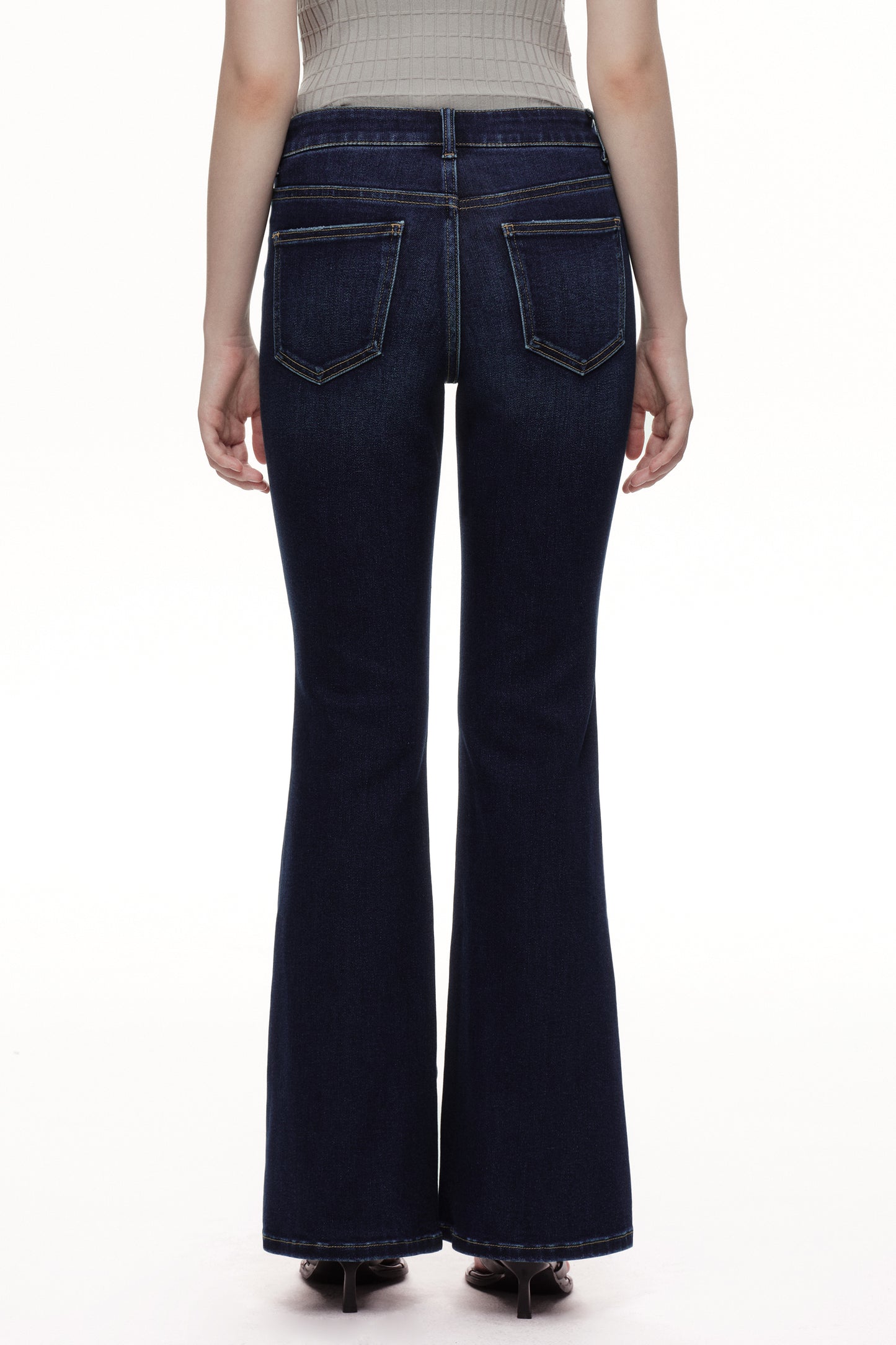 Flattering High Rise Flare Denim Jeans OSF1148EC