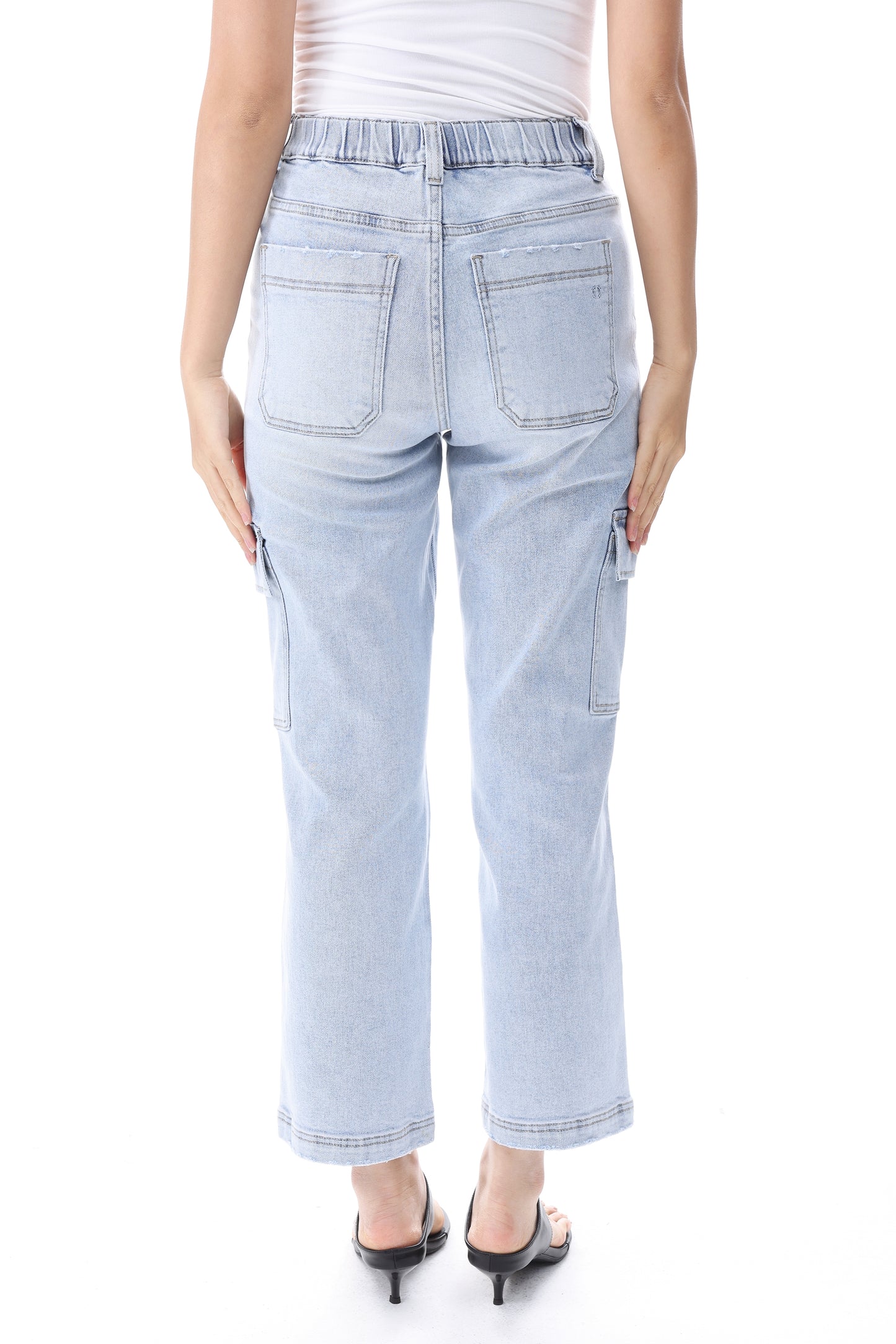 HIGH RISE STRAIGHT CARGO ANKLE JEANS ESFT640519