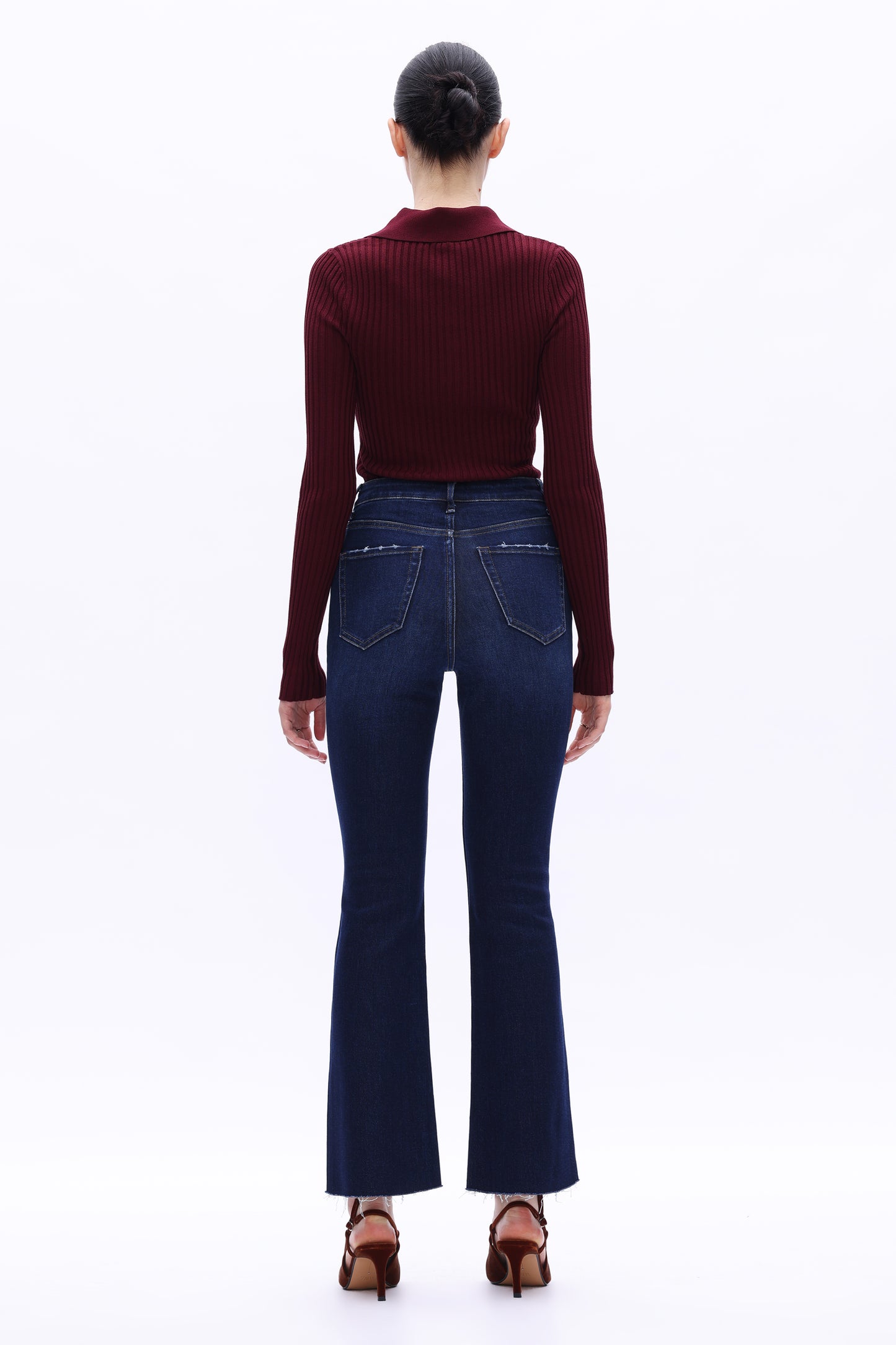 Flattering High Rise Bootcut Flare Denim Jeans OSF1137