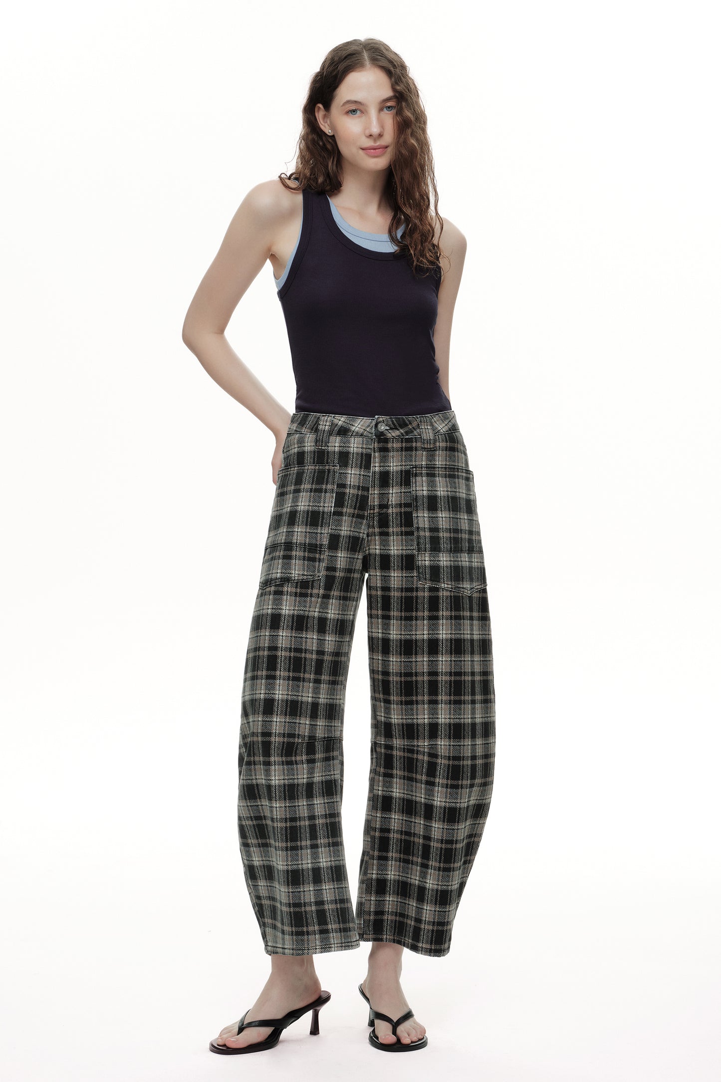Baggy Bohemia Mid Rise Barrel Print Pants OSOX011