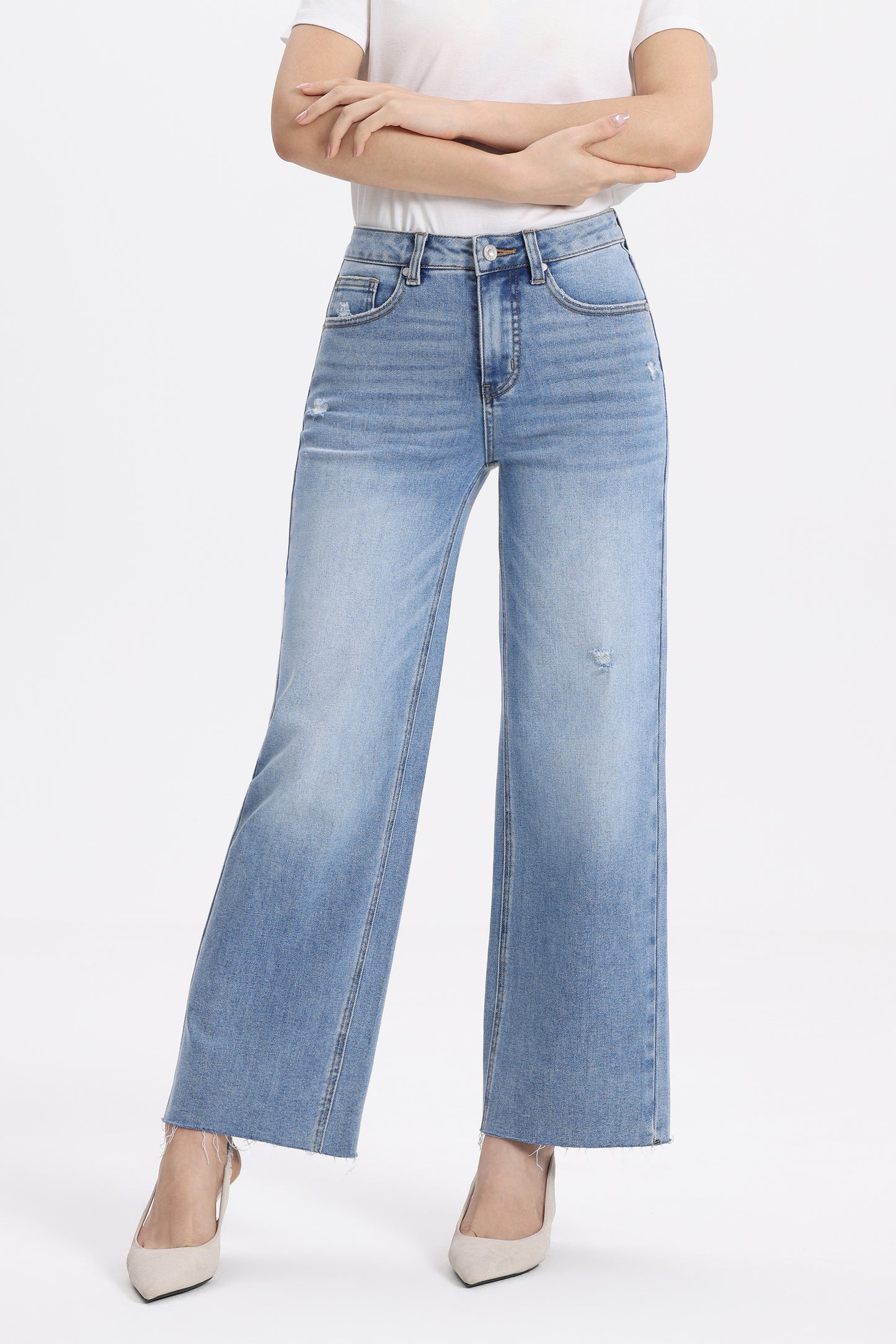 High Rise Ankle Straight Leg Jeans OST5032EC