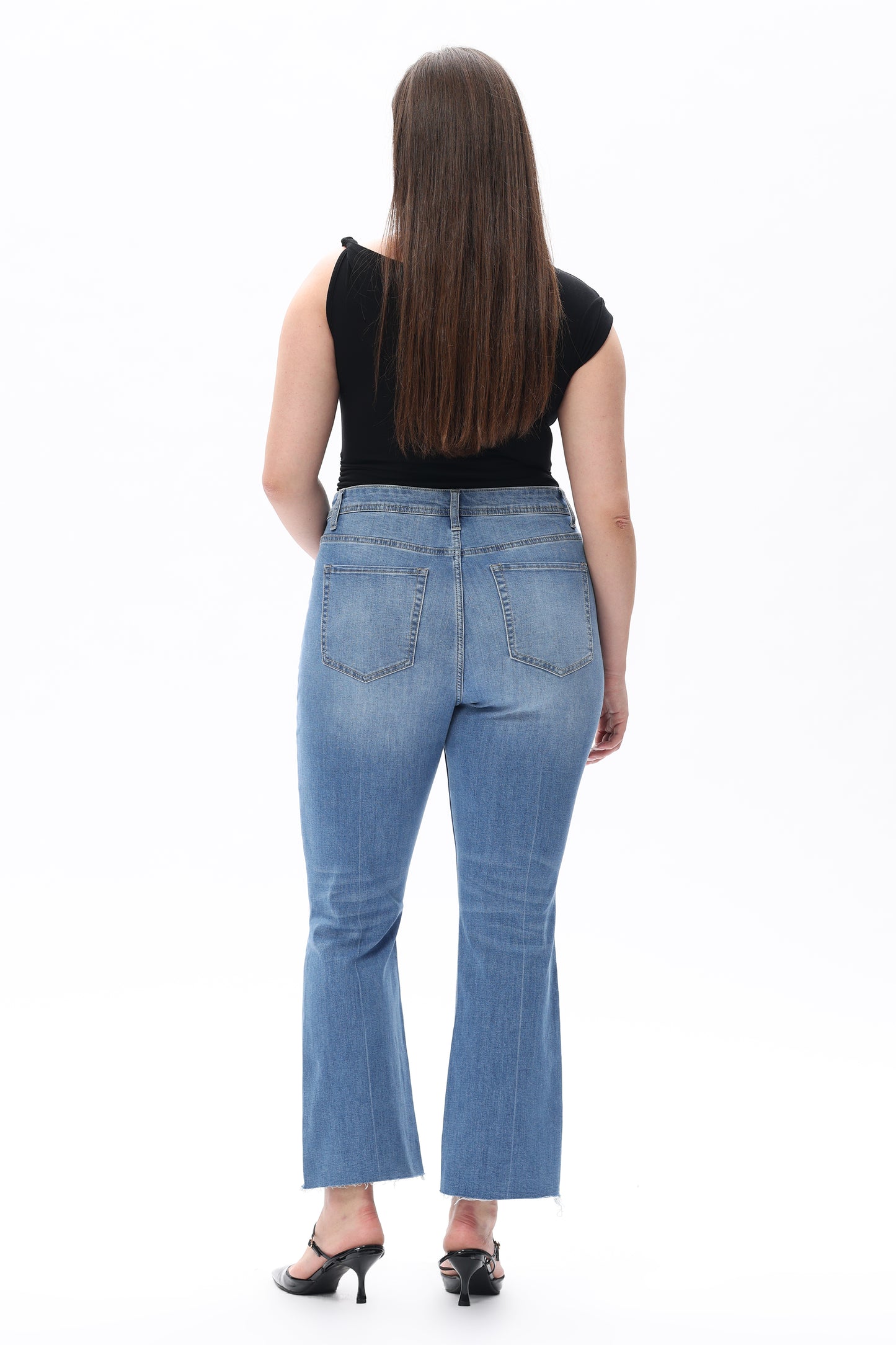 Plus Size Mid Rise Bootcut Ankle Denim Plus Jeans OSF1138-P