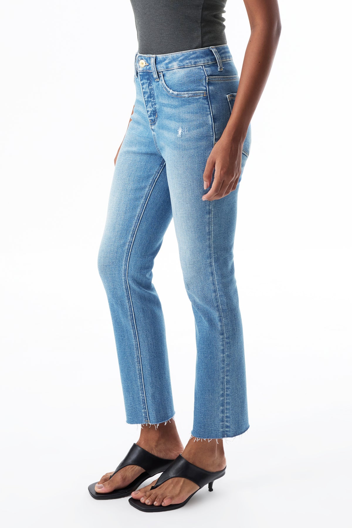 High Rise Straight Cropped Jeans ESFT620517
