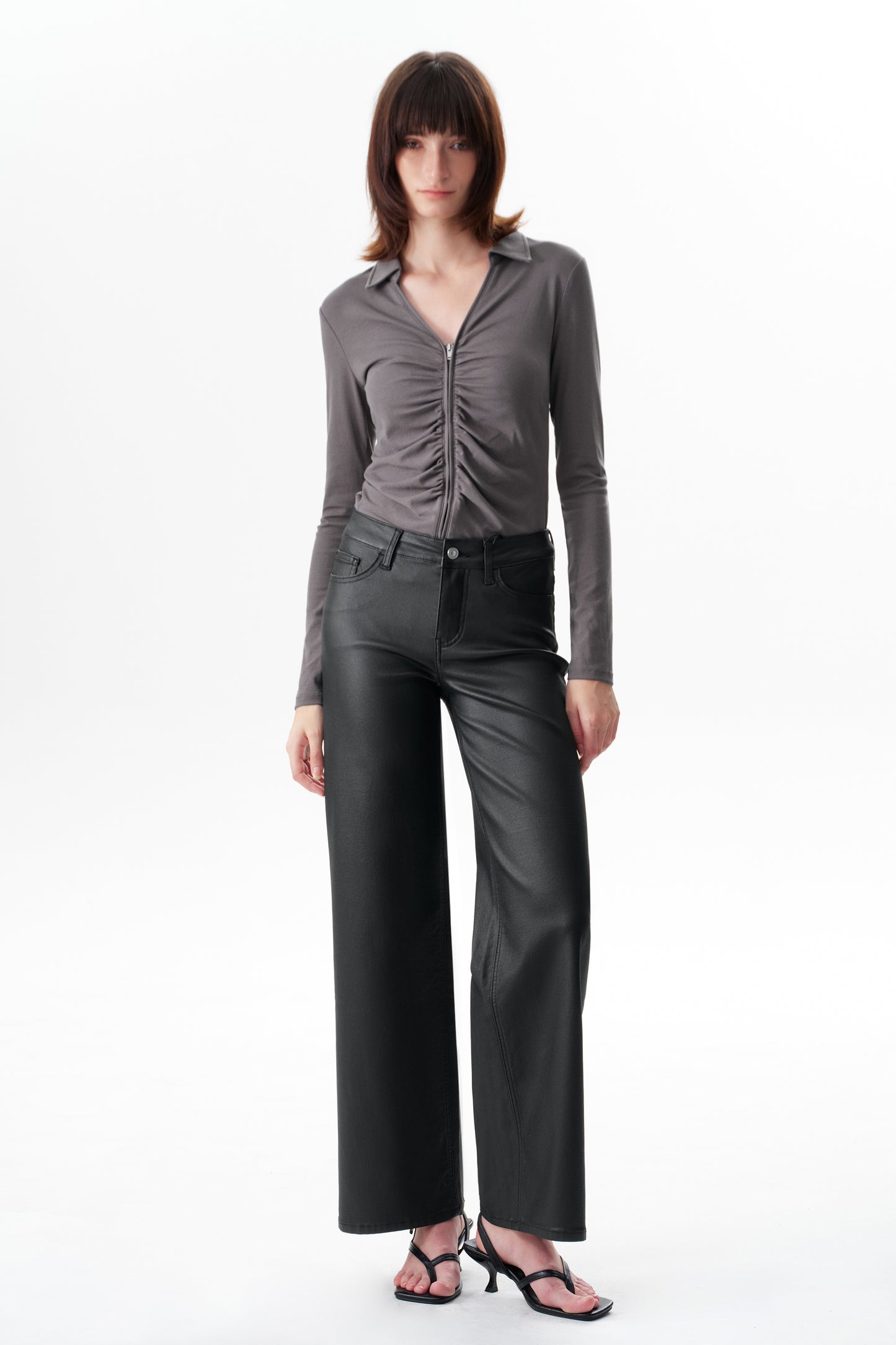 Mid Rise Wide Leg Pants OSW8097