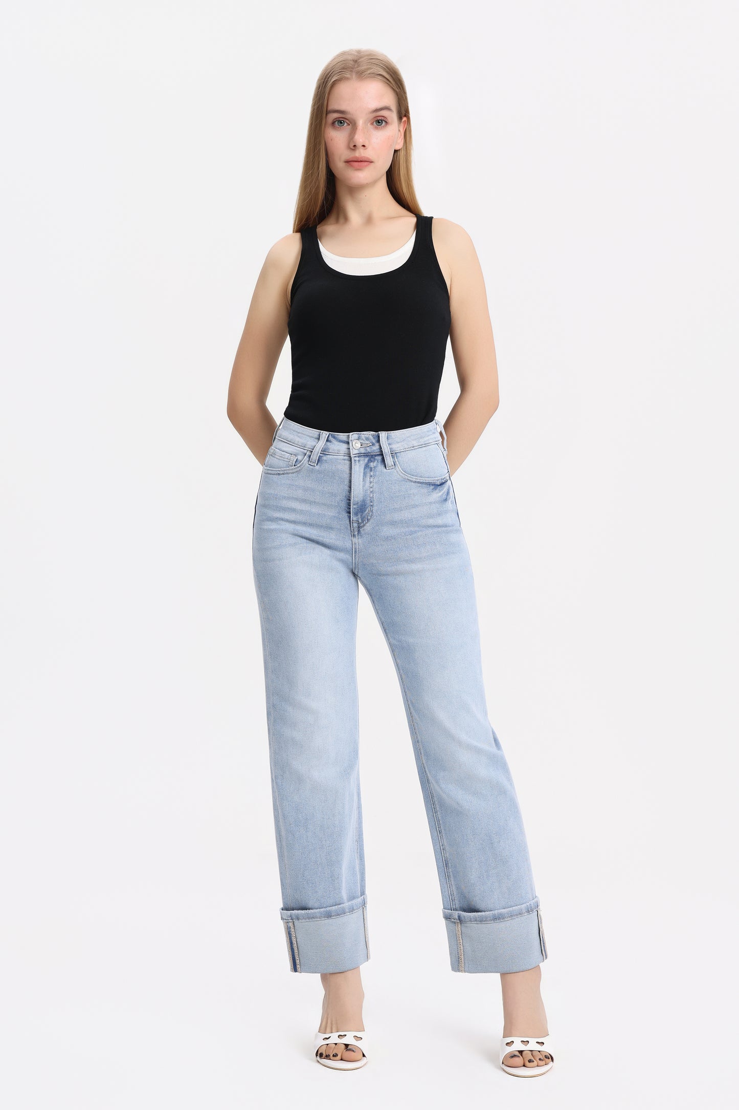 HIGH RISE STRAIGHT DENIM JEANS OST5030