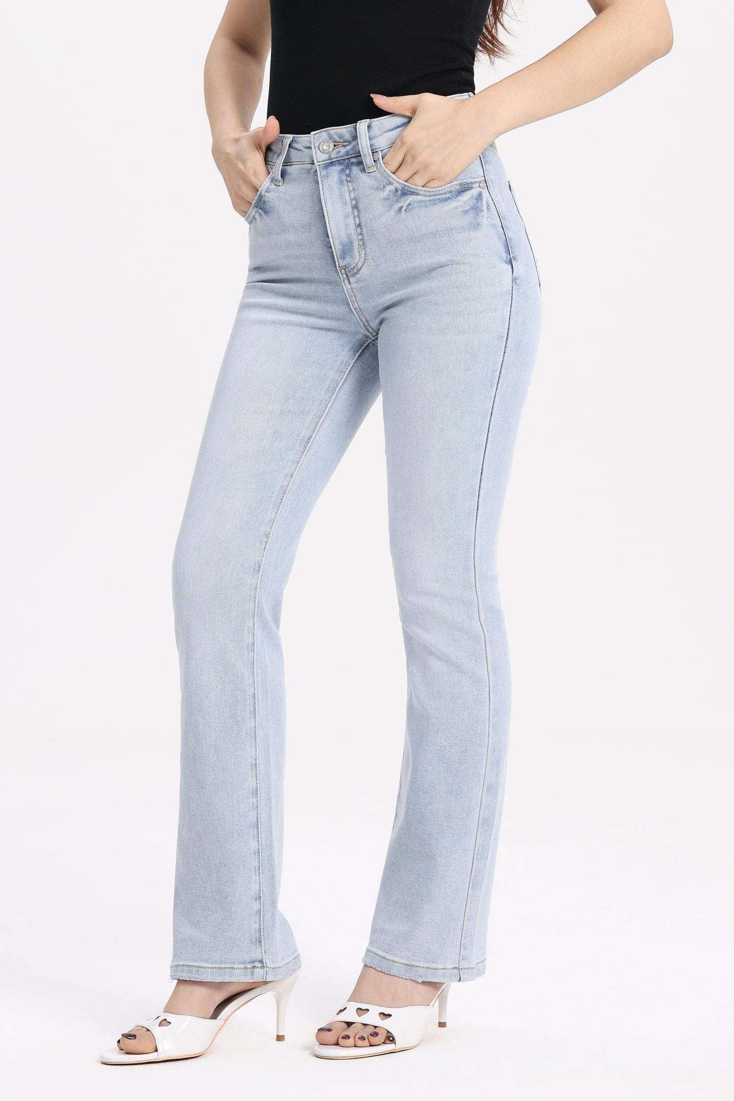 High Rise Bootcut Denim Jeans OSF1143EC