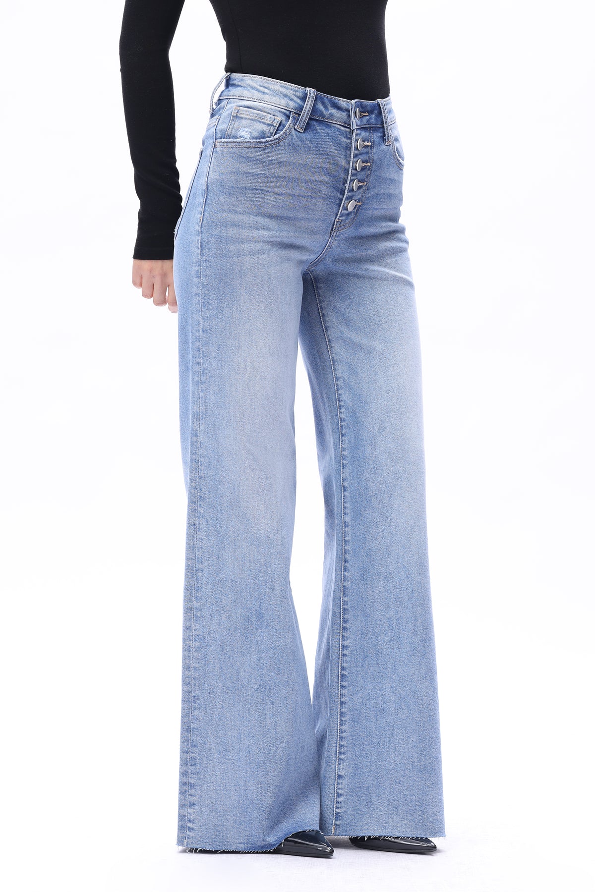 Mid High Rise Flared Wide Leg Tall Jeans ESFW640843