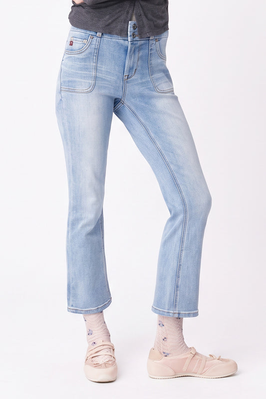 HIGH RISE BOOTCUT CROPPED JEANS ESFF620103