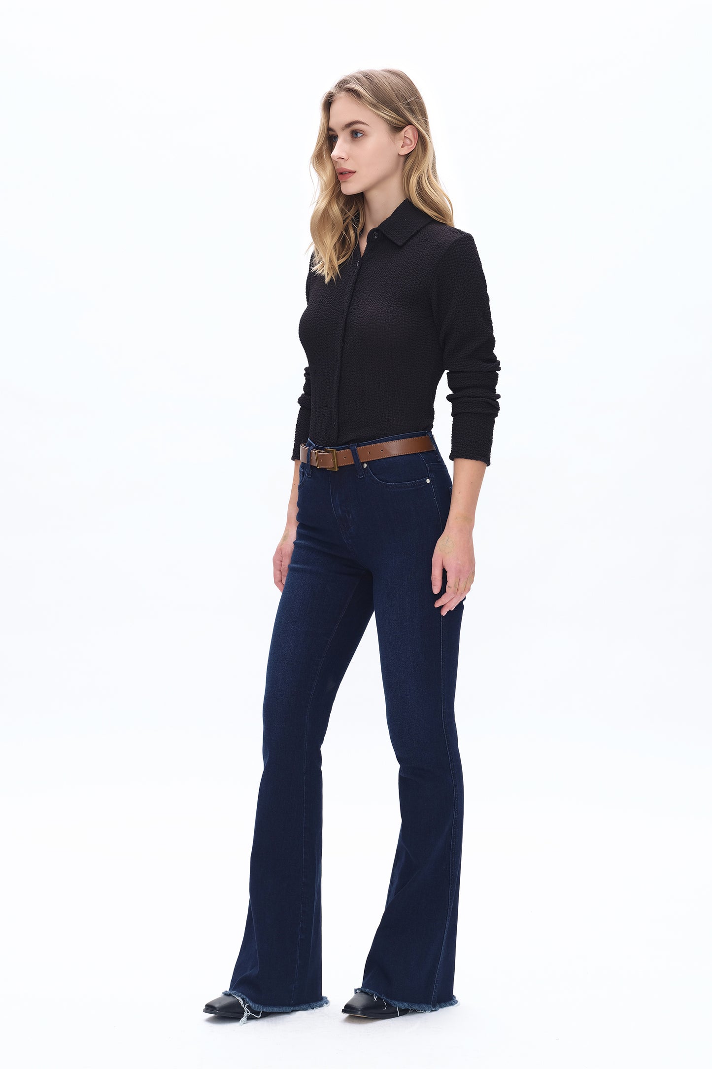 Mid Rise Flare Denim Jeans OSF1105R