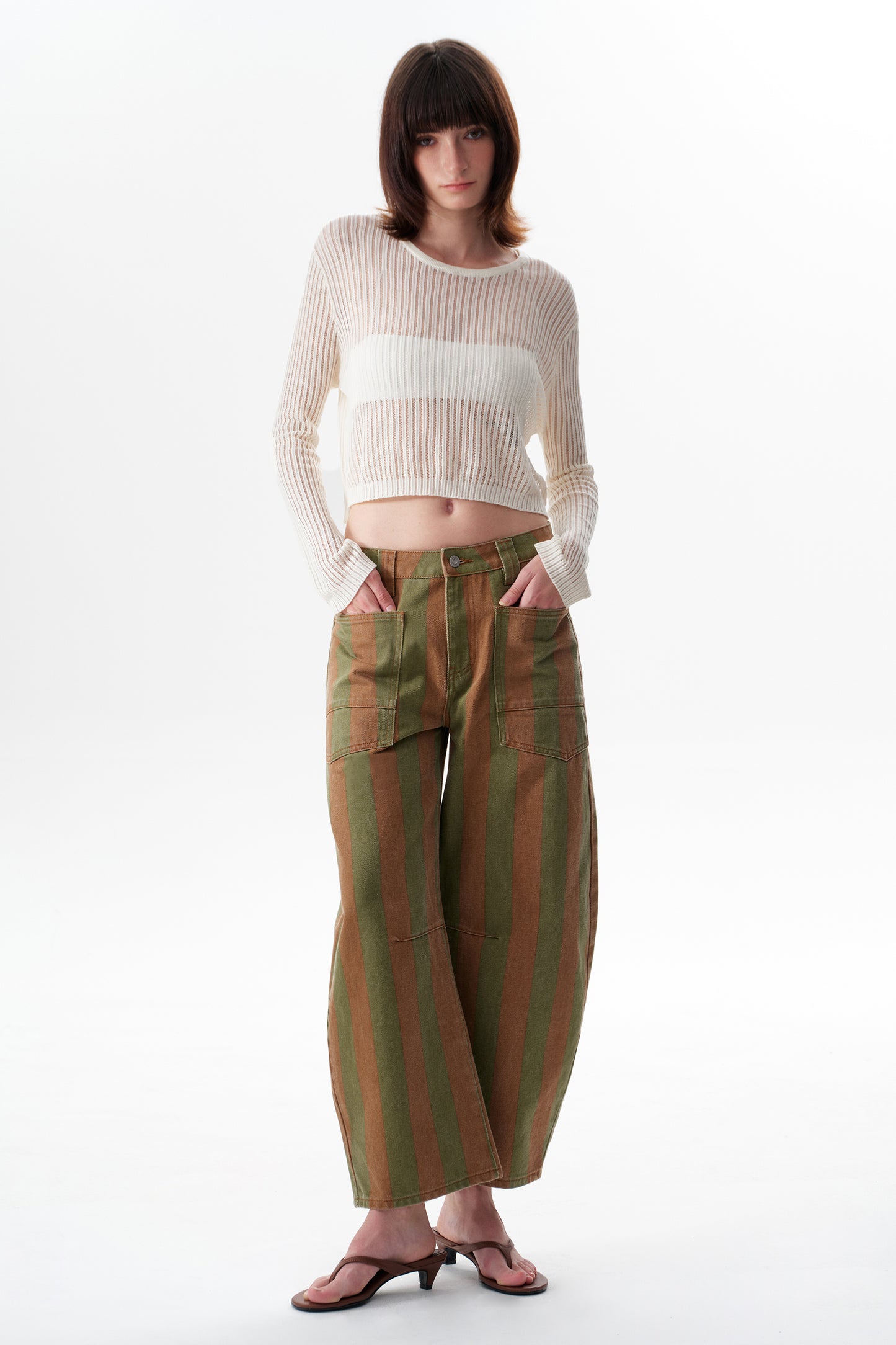 Baggy Bohemia Mid Rise Barrel Print Pants OSOX011
