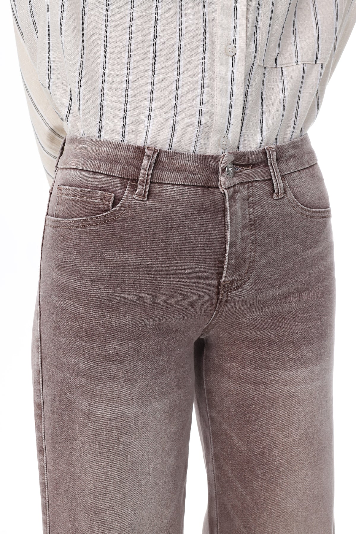 Mid Rise Wide Leg Jeans Raw Hem Vintage Denim OSW8019