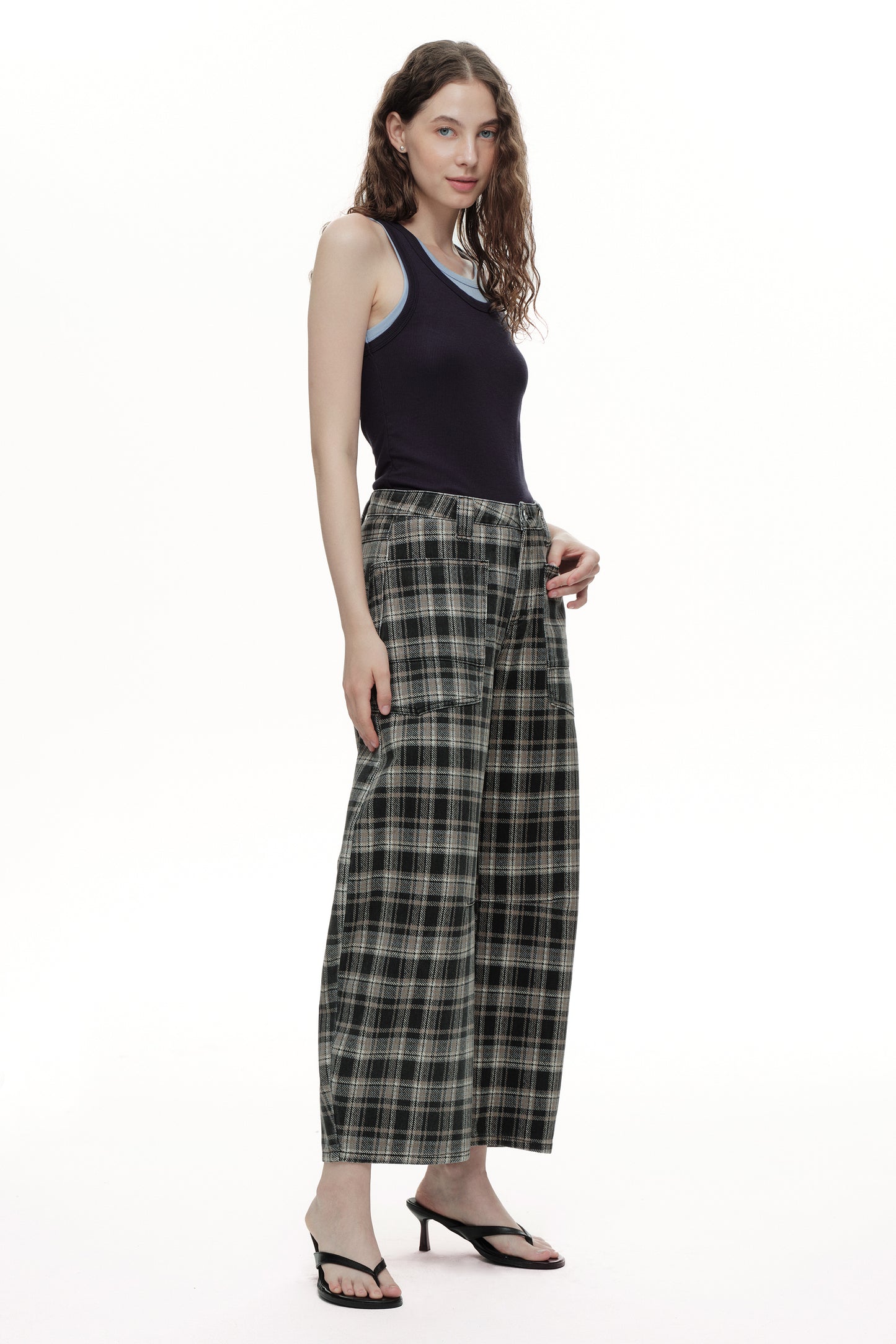 Baggy Bohemia Mid Rise Barrel Print Pants OSOX011