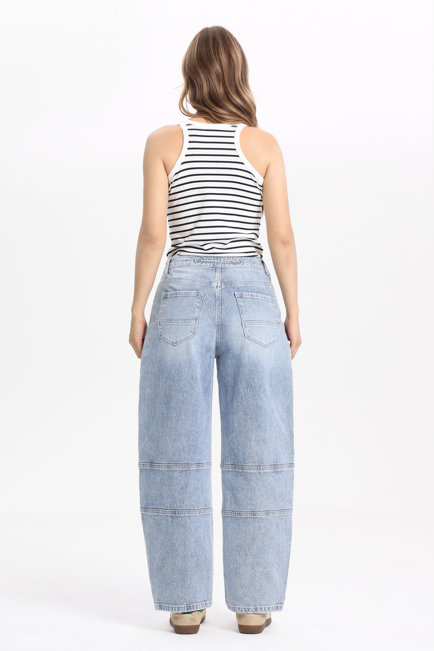 Mid Rise Relaxed Barrel Denim Jeans OSOX0001
