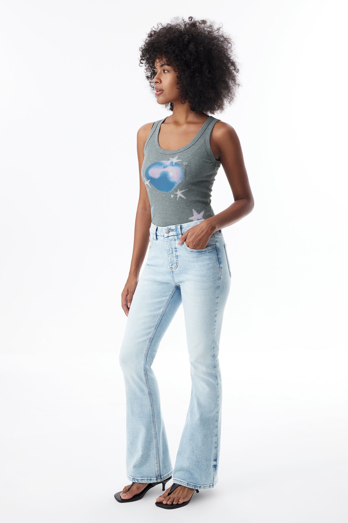 Plus Size High Rise Bootcut Full Jeans ESFF620101-P