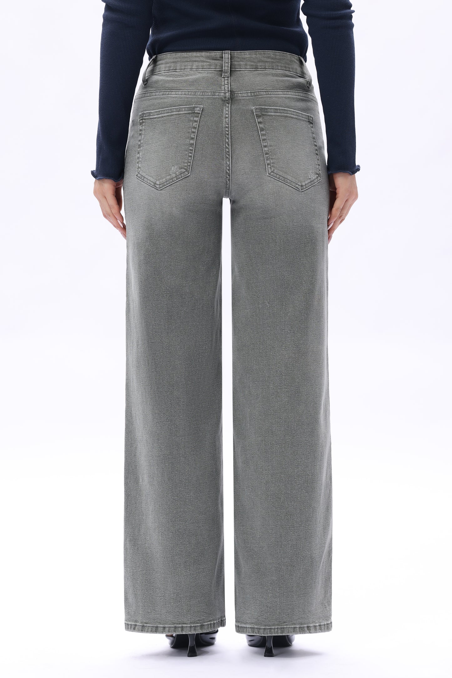 MID RISE BAGGY BBL WIDE LEG DENIM JEANS OSW8001