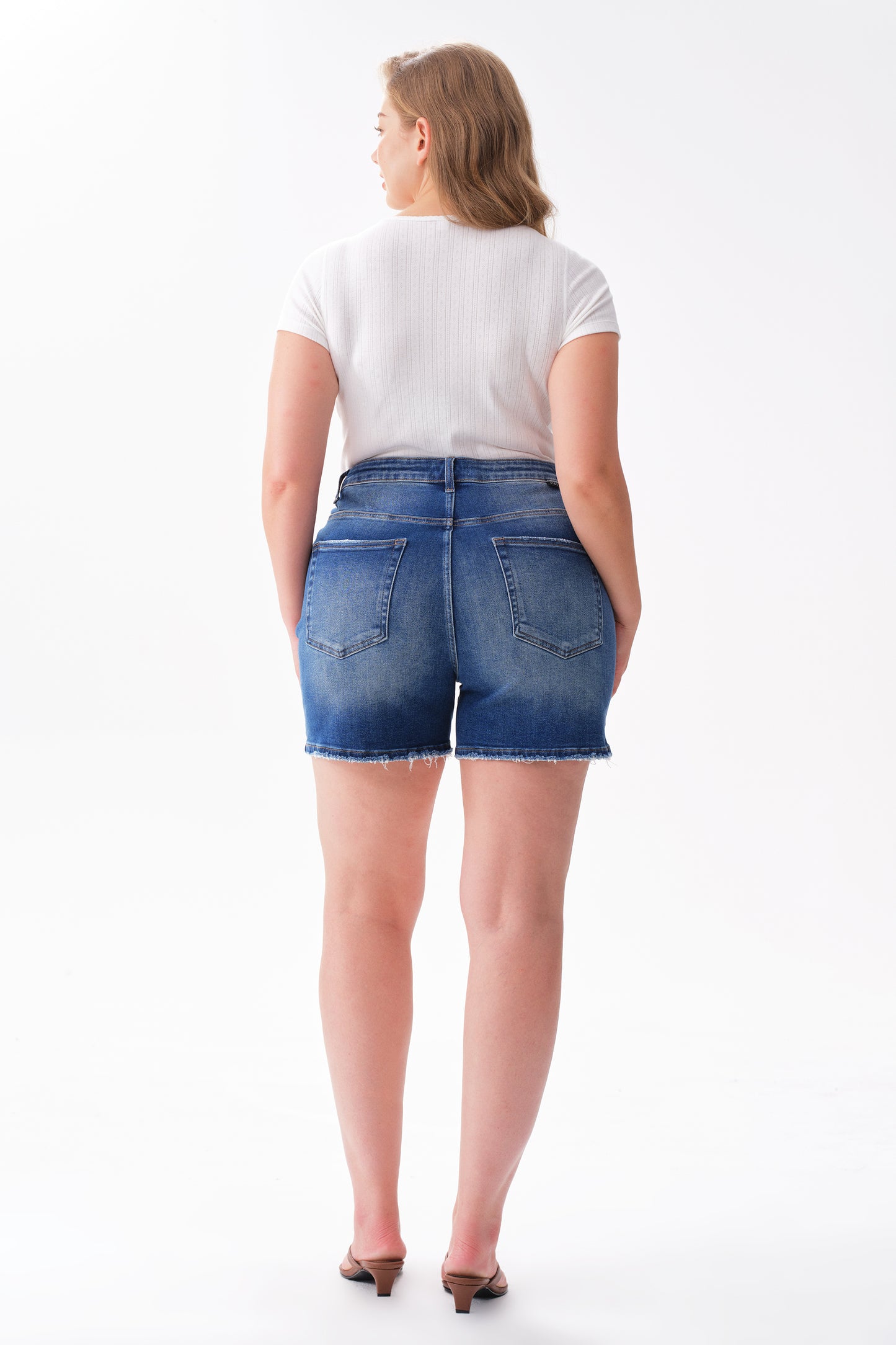 Plus High Rise Denim Shorts OSH6012-P