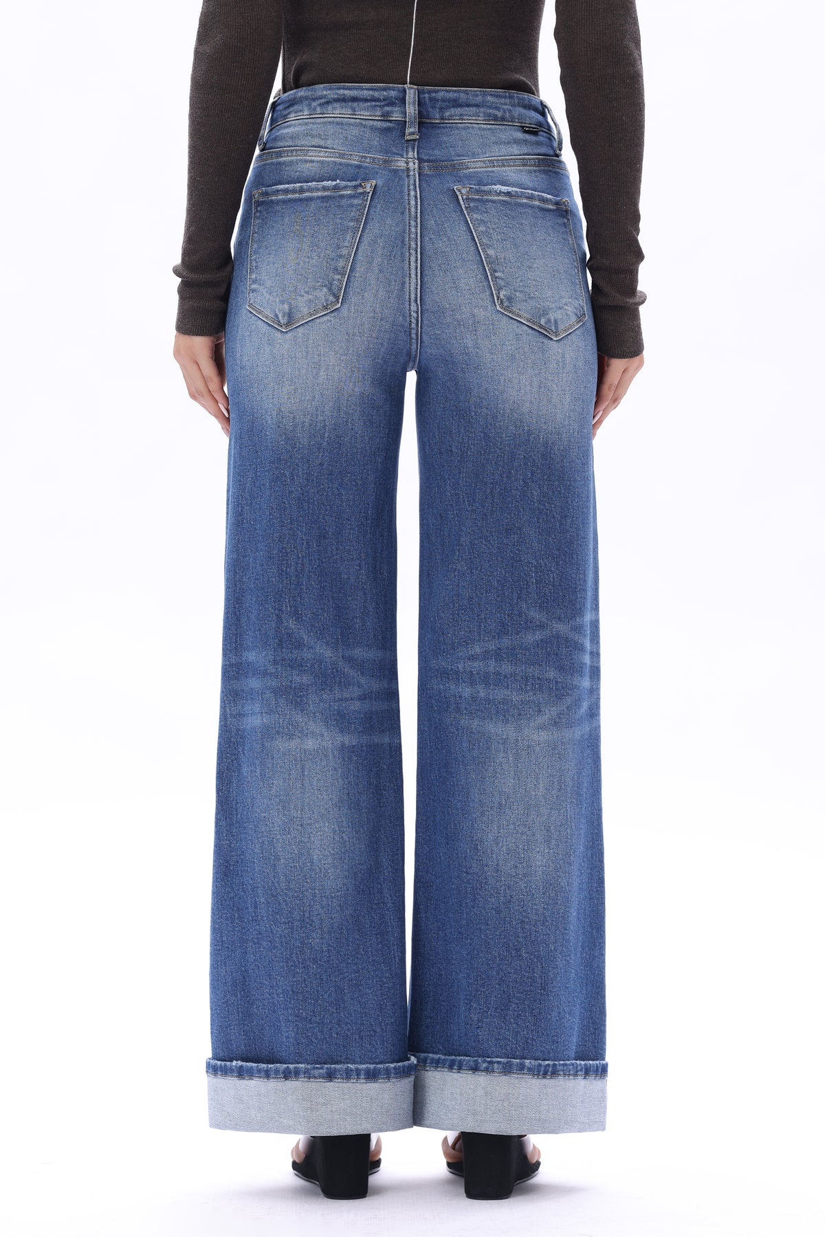 SUPER HIGH RISE FLARED WIDE LEG TALL JEANS ESFW640832-P