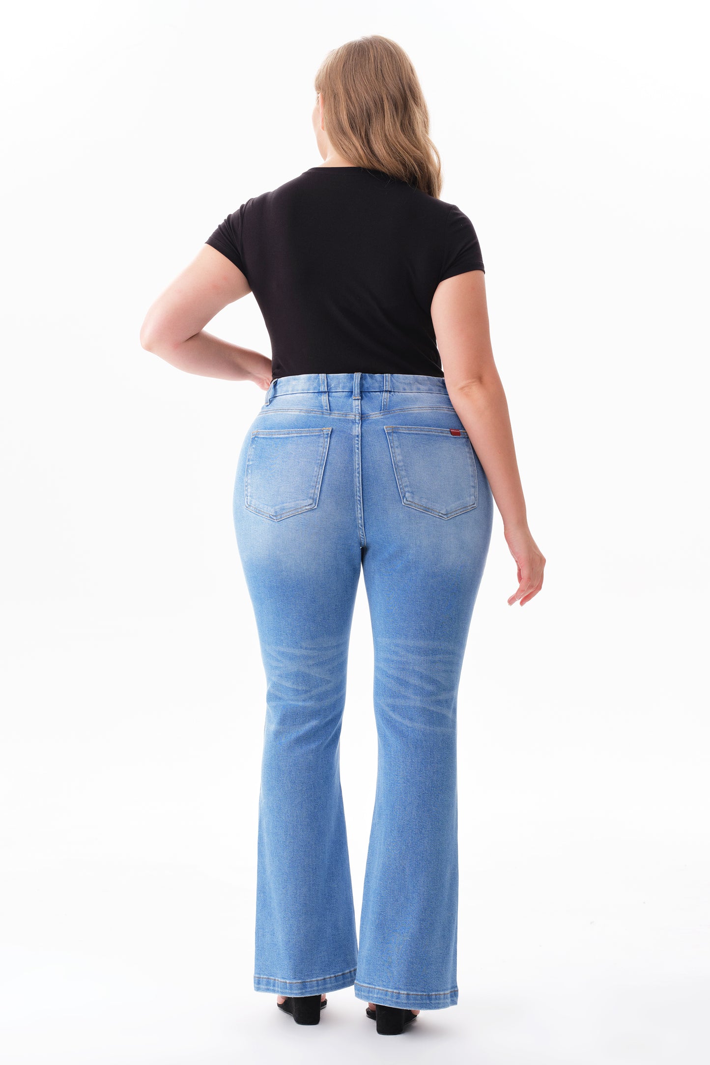 Plus Size High Rise Bootcut Full Jeans ESFF620102-P