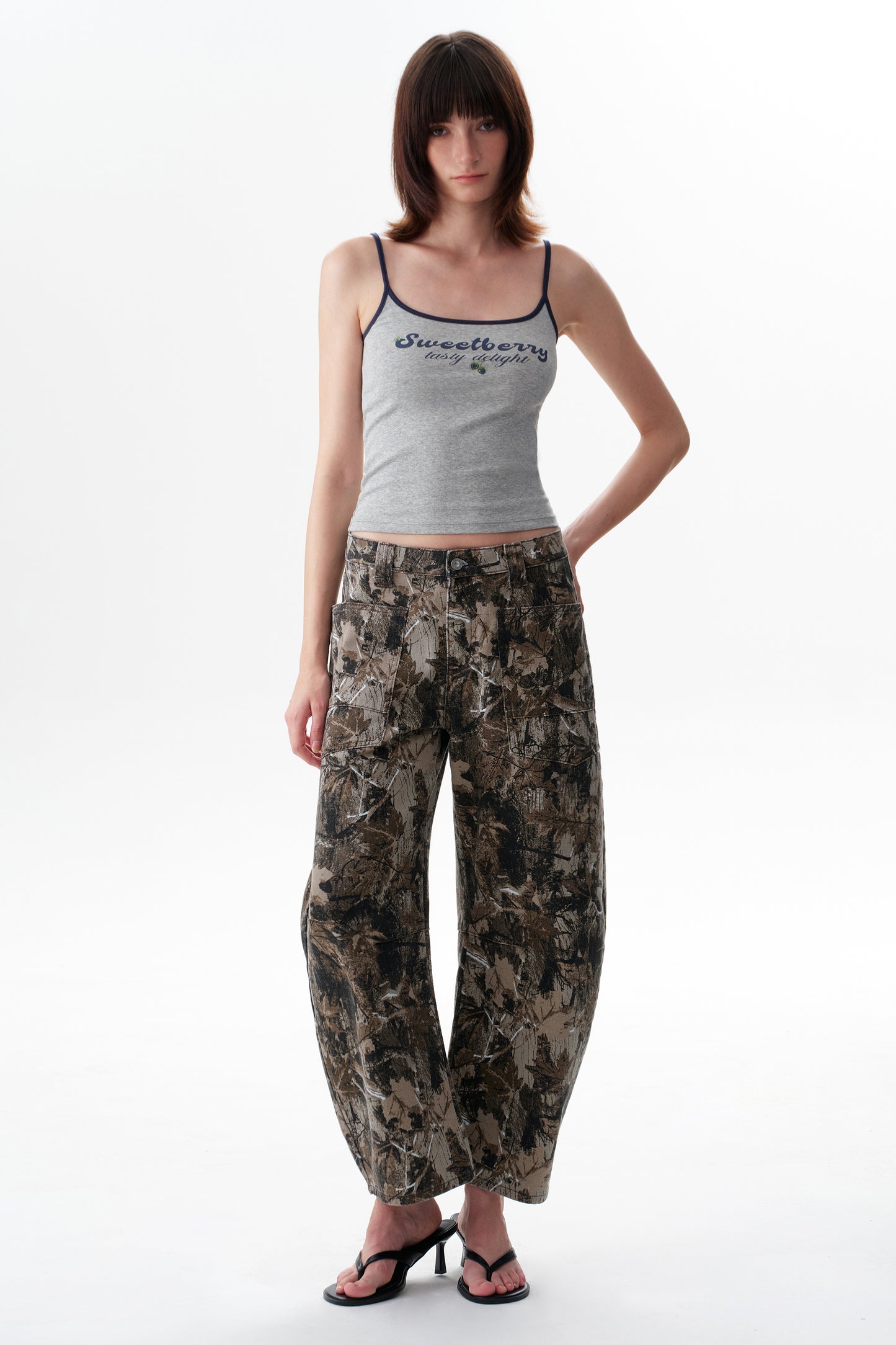 Baggy Bohemia Mid Rise Barrel Print Pants OSOX011