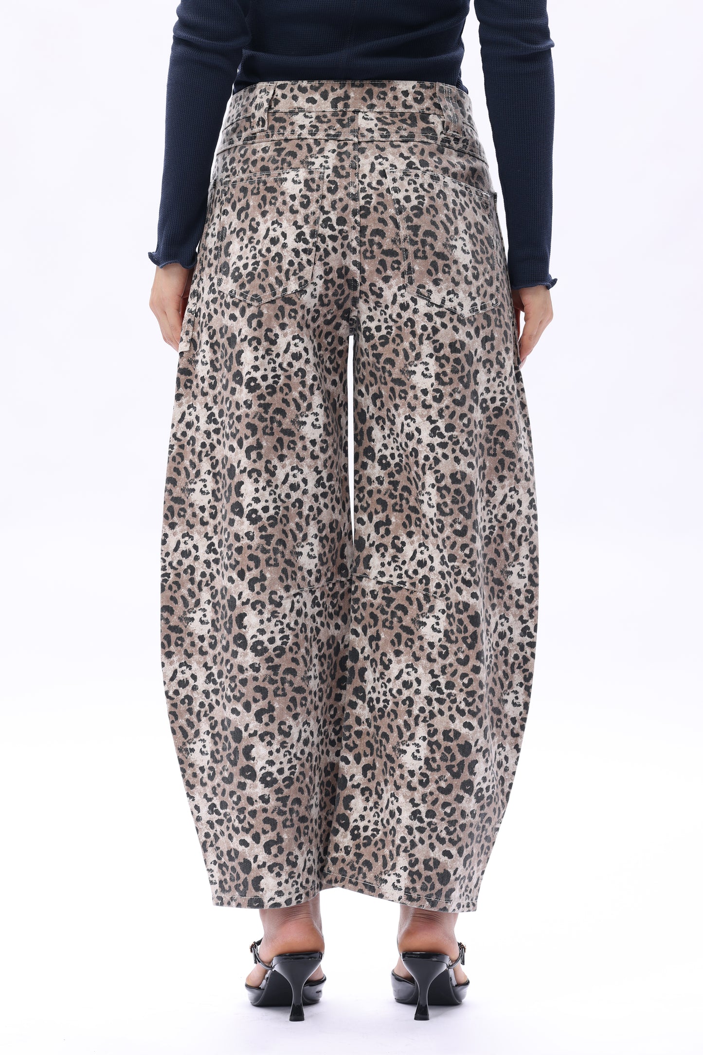 Baggy Bohemia Mid Rise Barrel Print Pants OSOX011