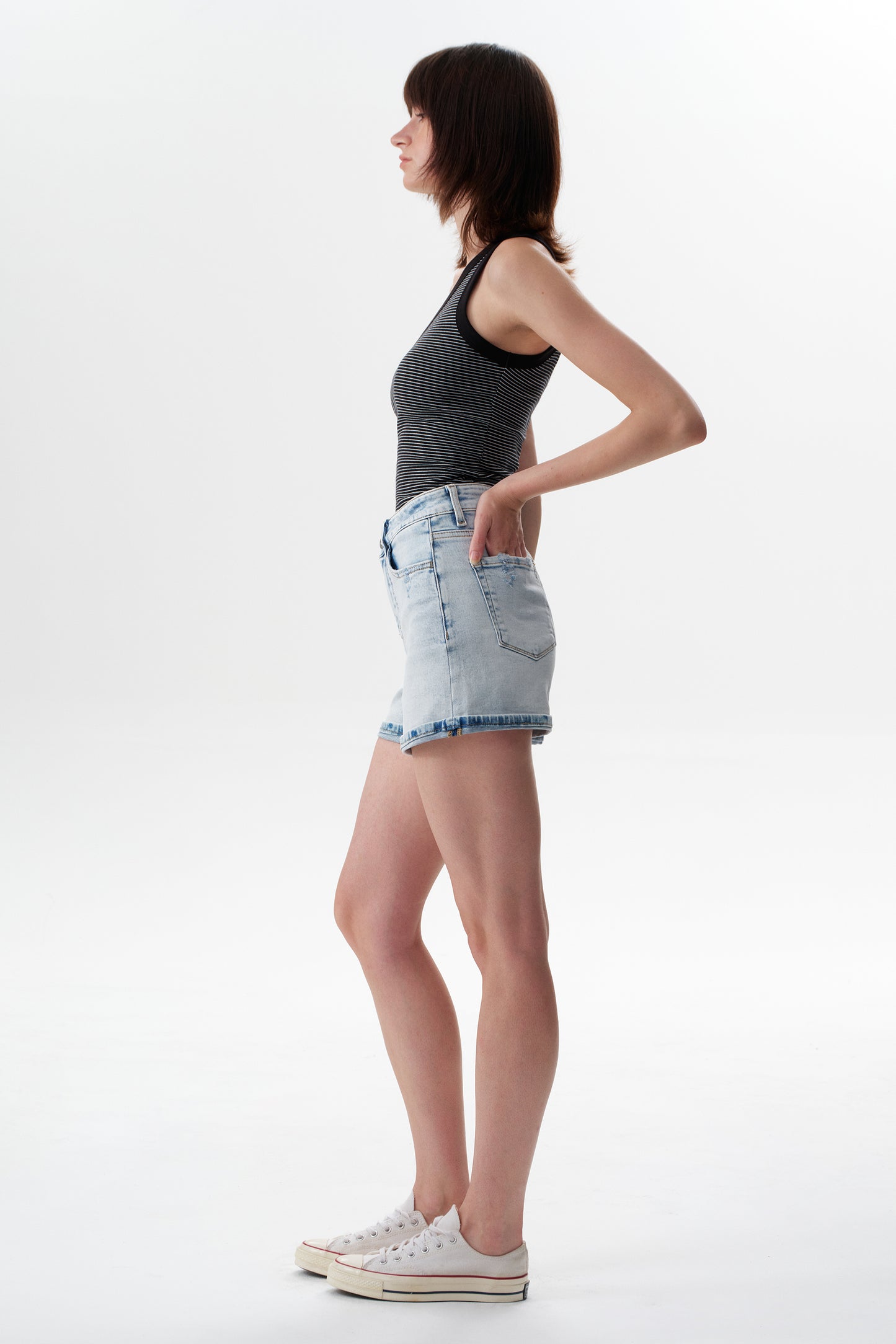 High Rise Denim Shorts OSH6018