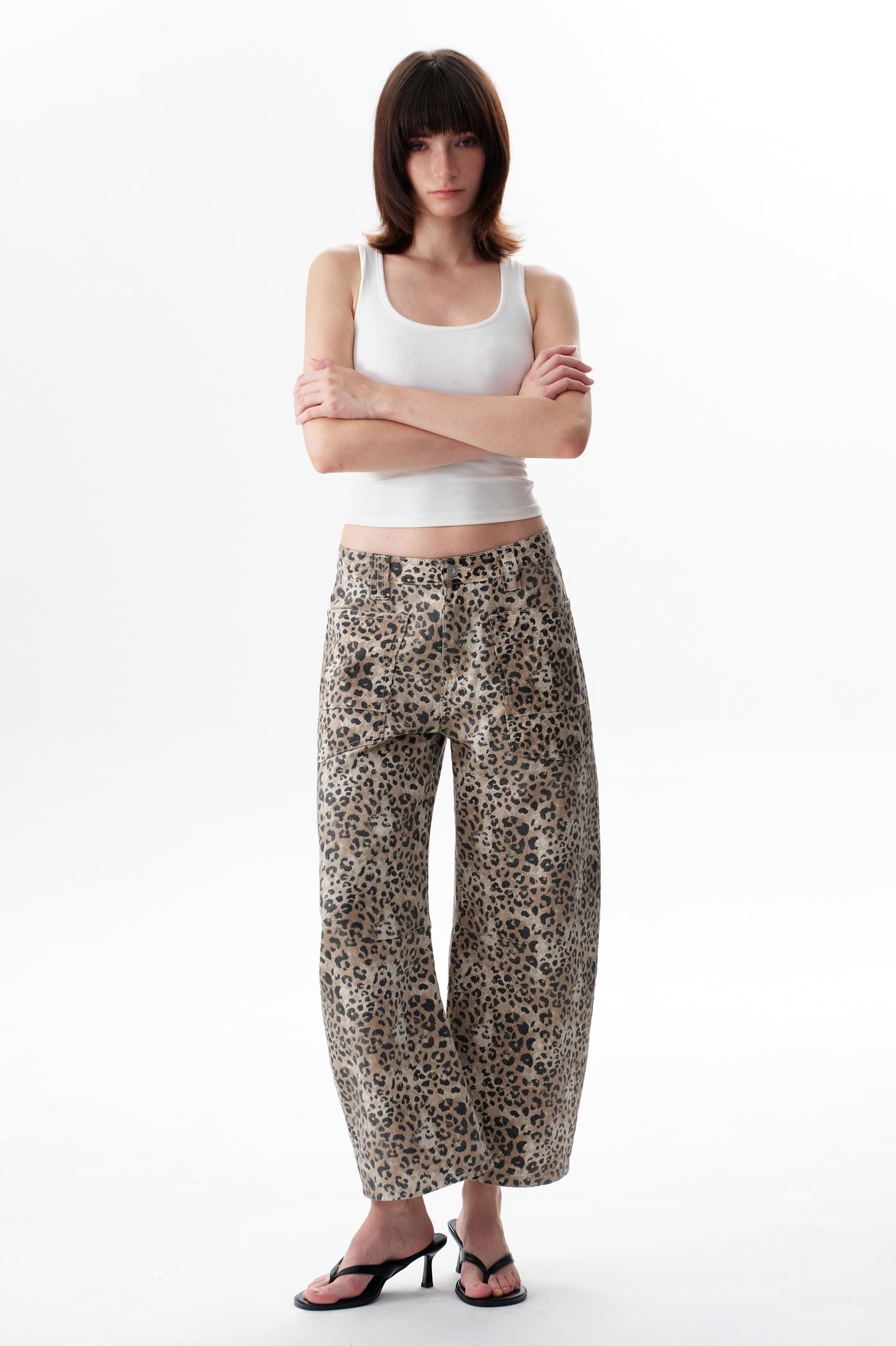 Baggy Bohemia Mid Rise Barrel Print Pants OSOX011