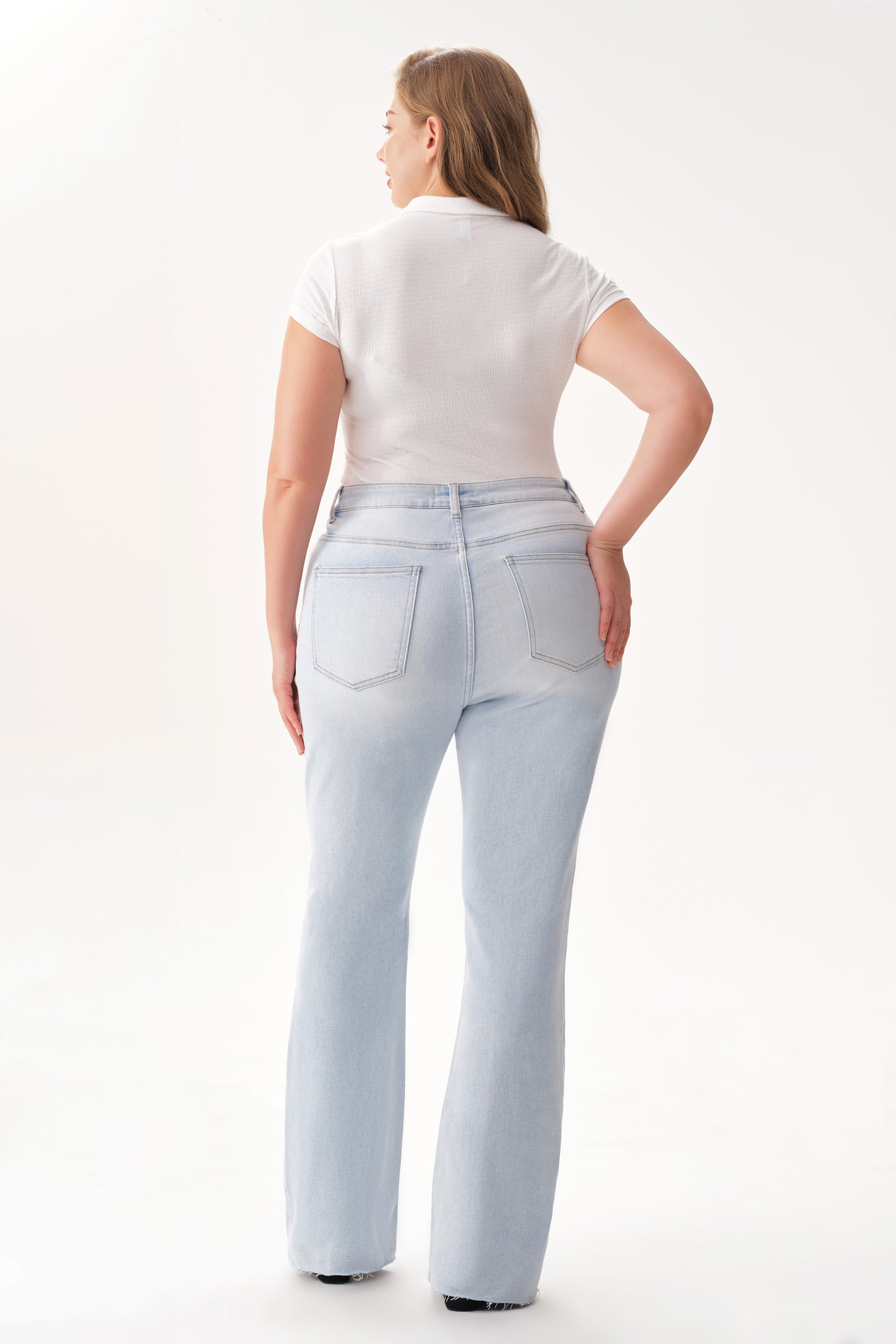 Plus Size High Rise Bootcut Denim Jeans OSF1149-P