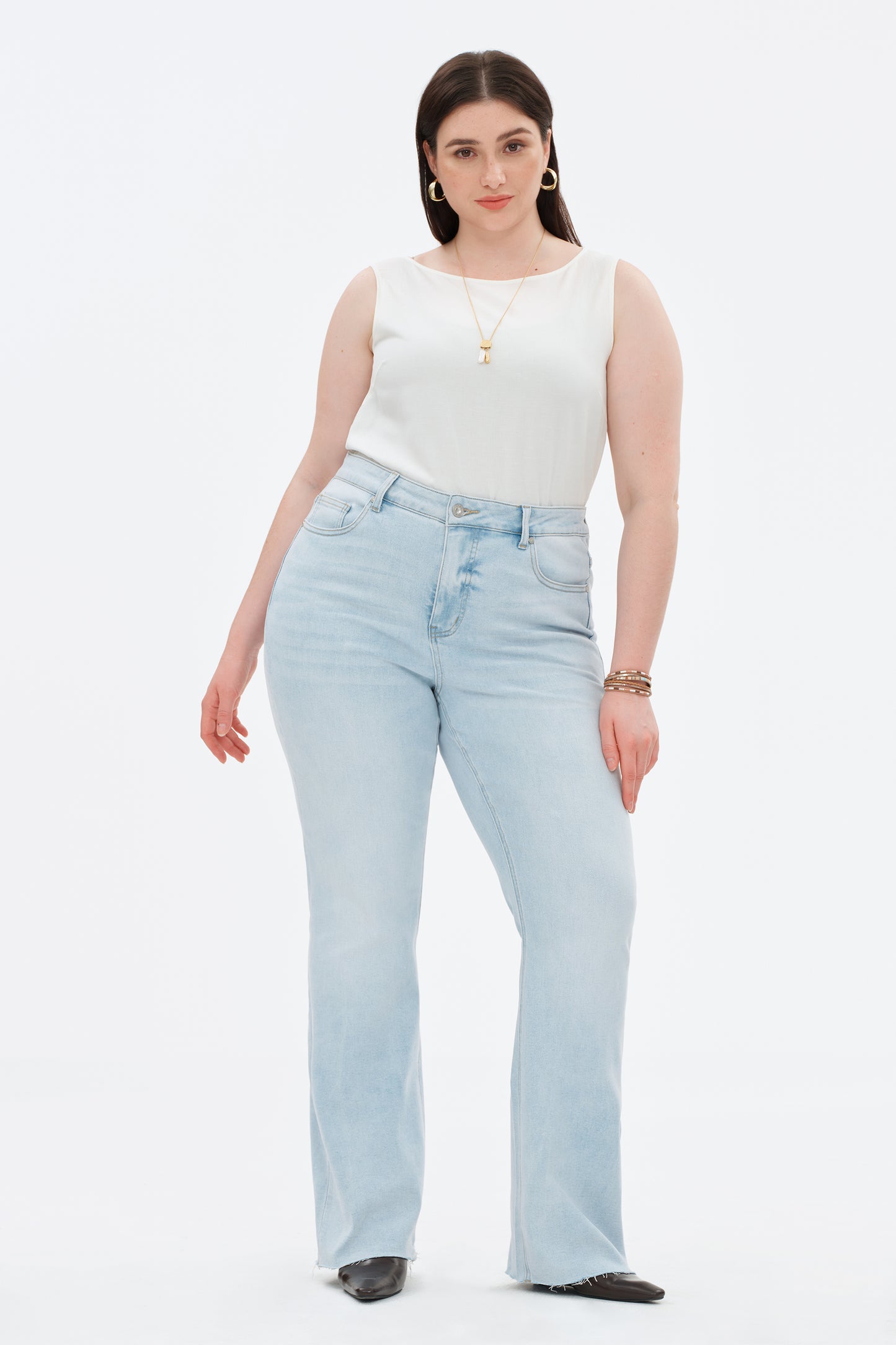 Plus Size High Rise Bootcut Denim Jeans OSF1149-P