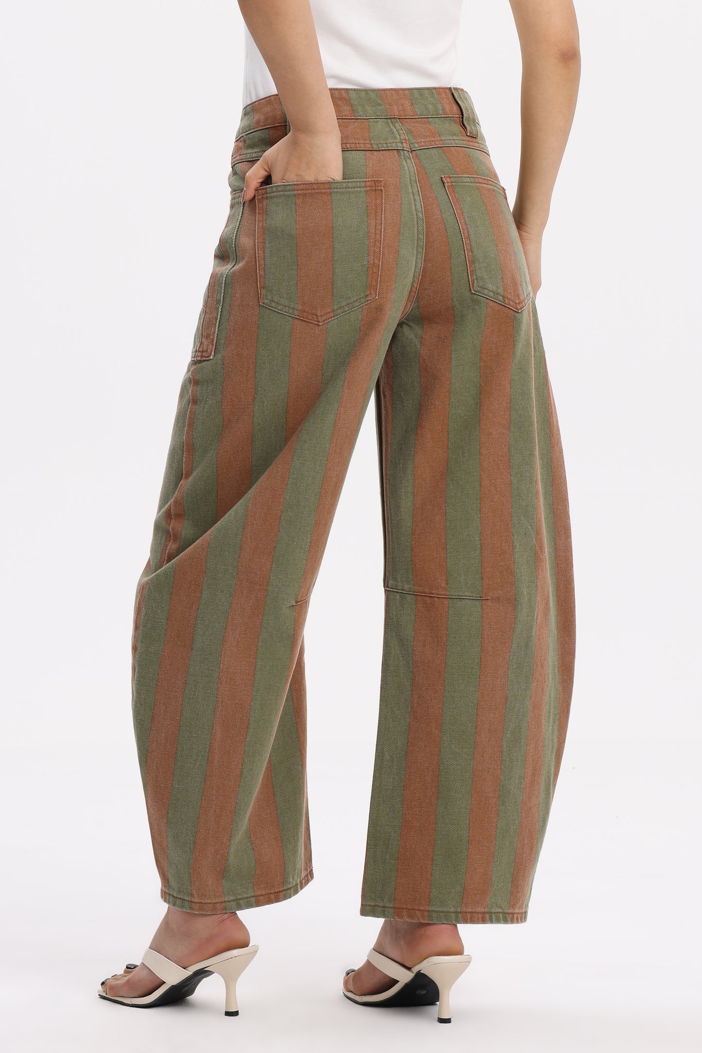 Baggy Bohemia Mid Rise Barrel Print Pants OSOX011