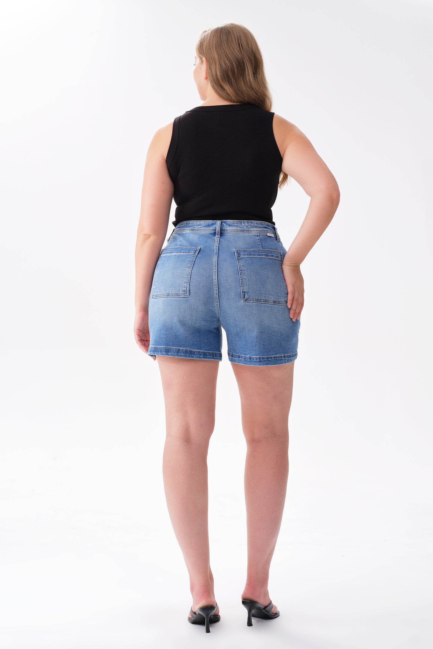 Plus High Rise Denim Shorts OSH6015-P